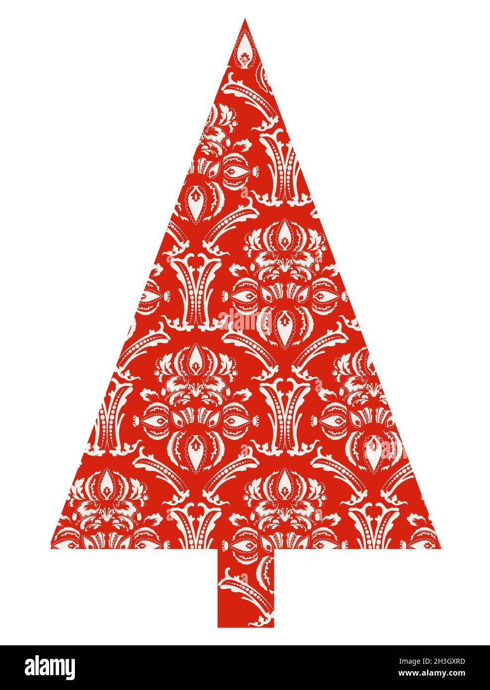 Christmas tree with red pattern Stock Photo