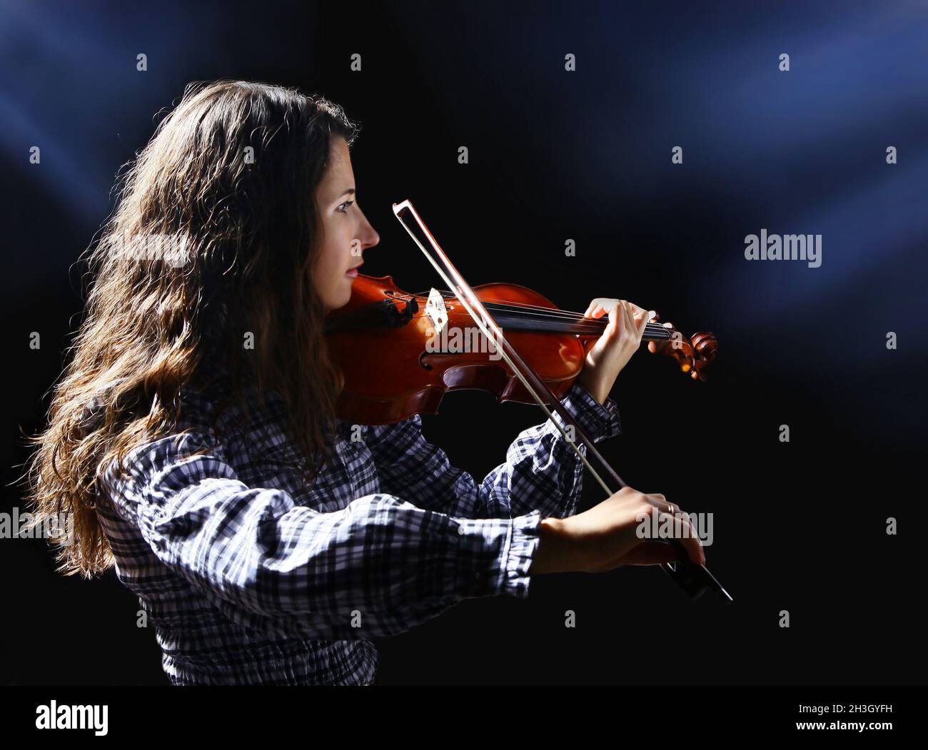 Beautiful violinist musician Stock Photo