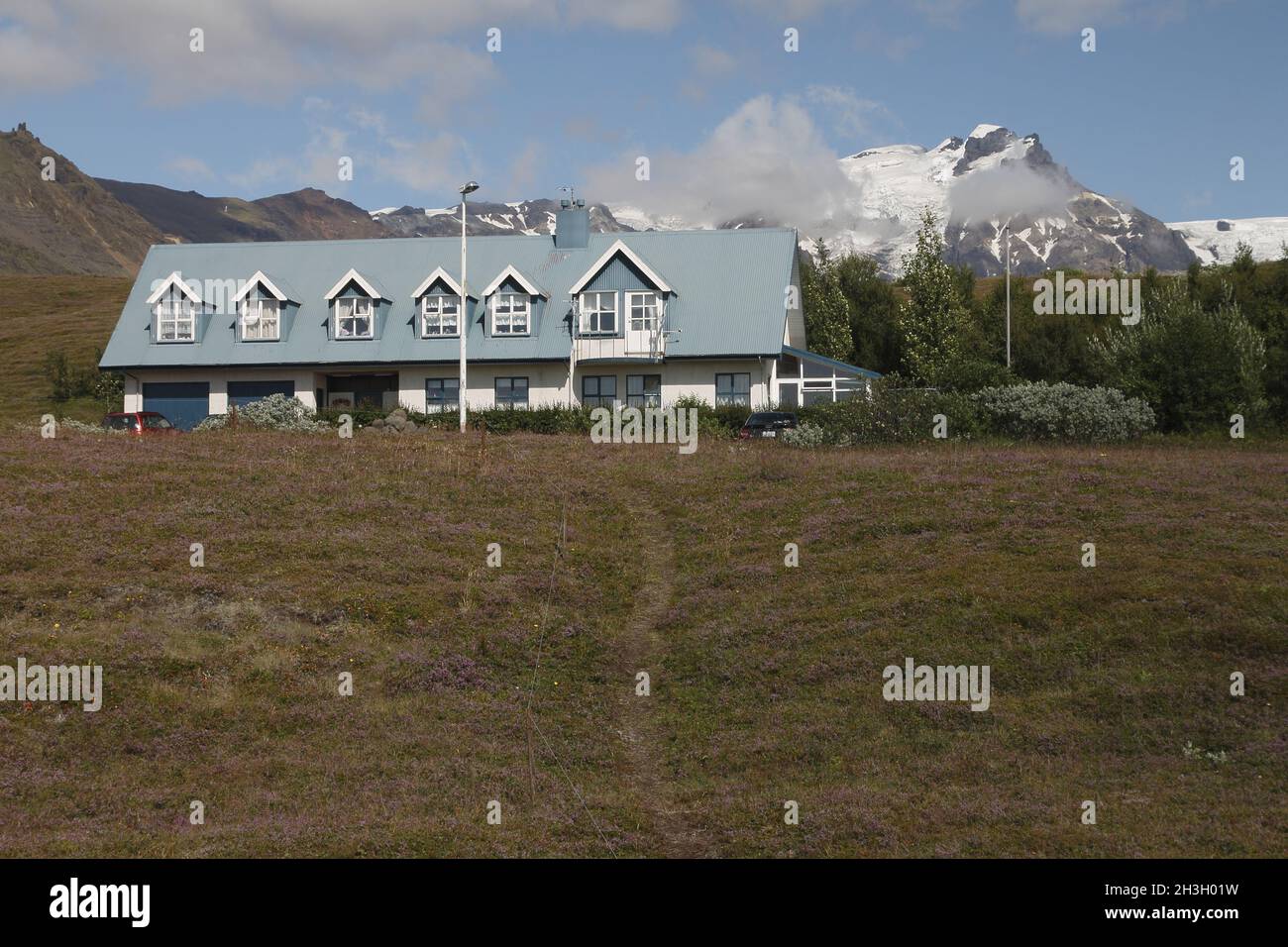 House near Skaftafell. VatnajÃ¶kull National Park (the largest national park in Europe) Stock Photo