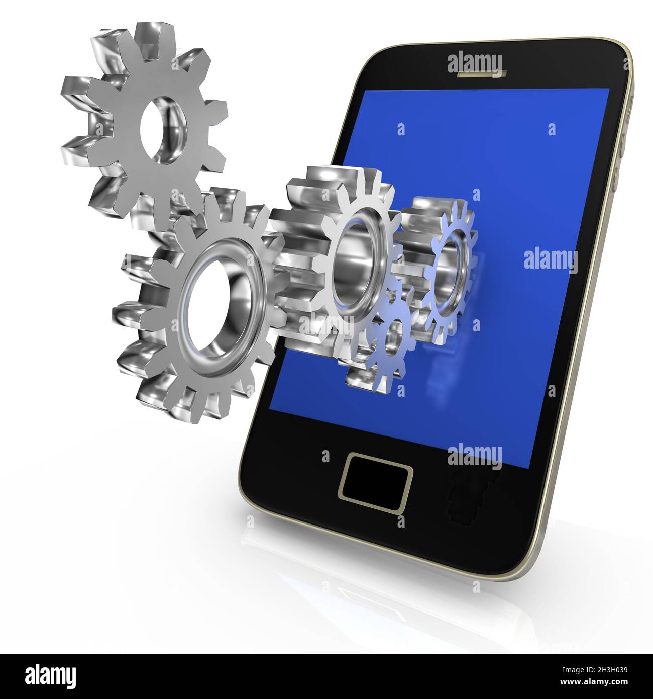 Gear Wheels Smartphone Stock Photo