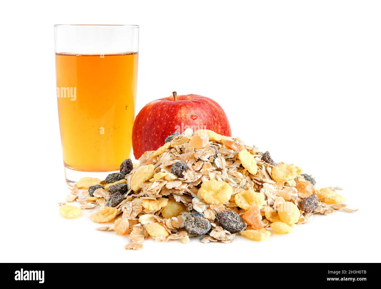 Apple, juice and muesli Stock Photo Alamy