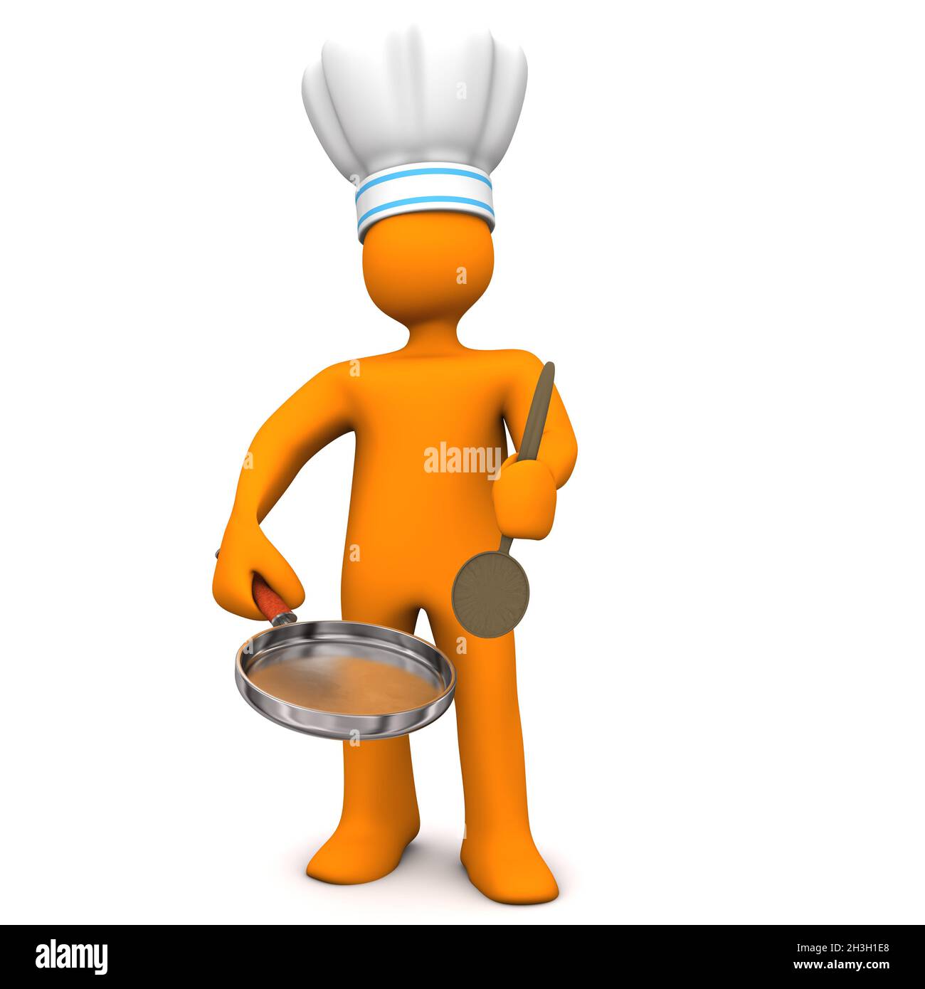 Chef Frying Pan Stock Photo