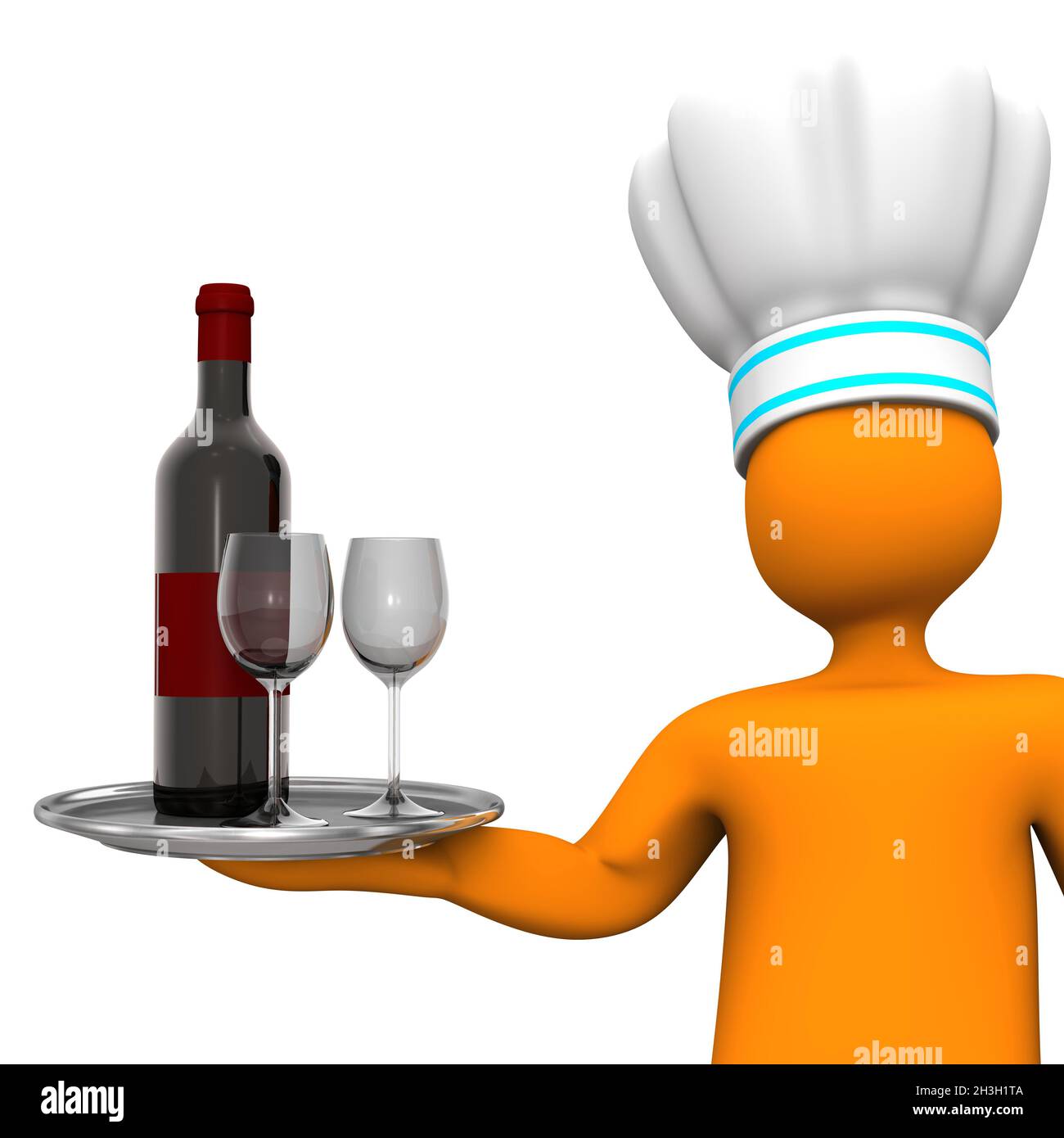 Chef With Red Wine Stock Photo Alamy