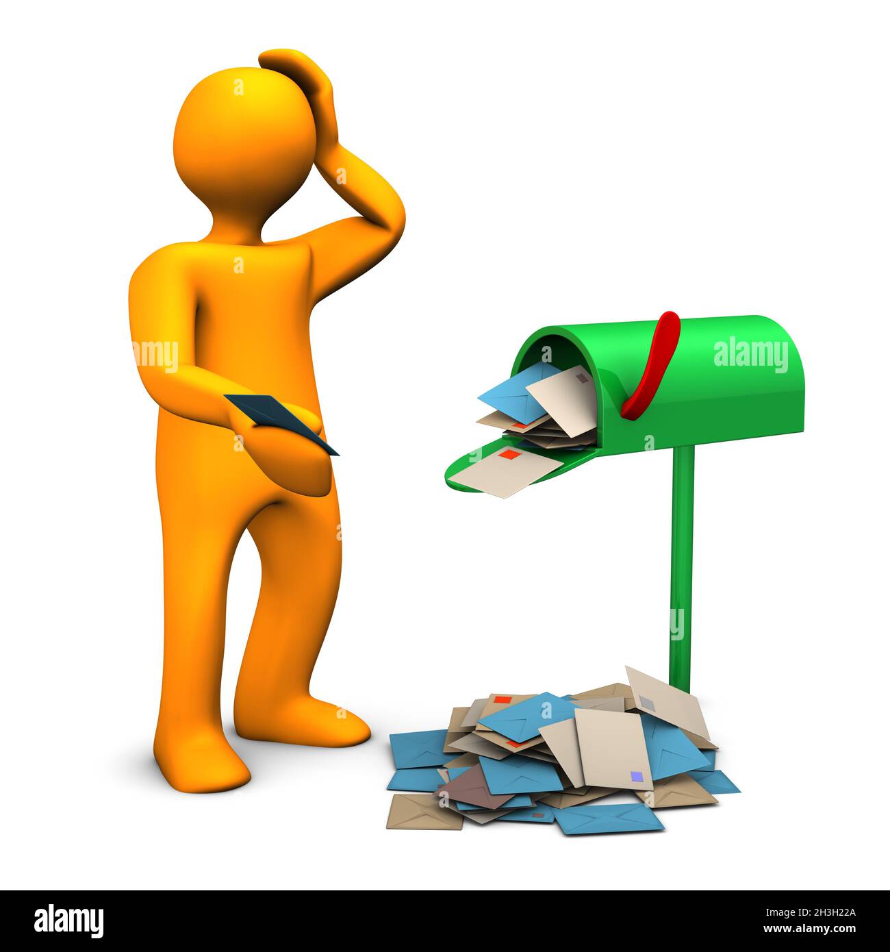 Overcrowded Mailbox Stock Photo
