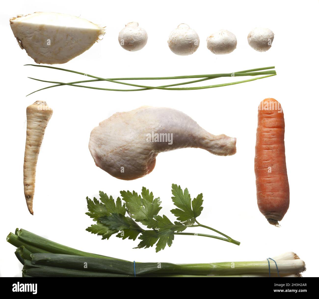 Ingredients a chicken broth Stock Photo Alamy