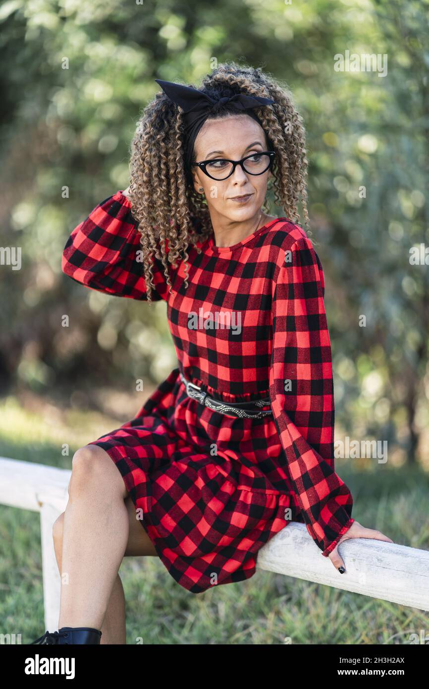 retro checkered outfit