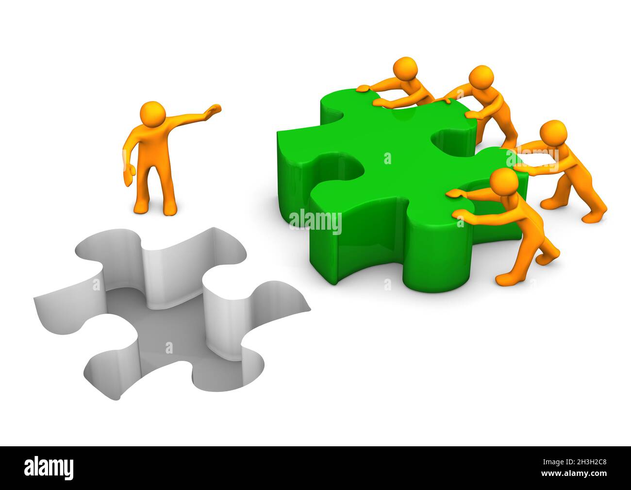 Big Puzzle Teamwork Stock Photo