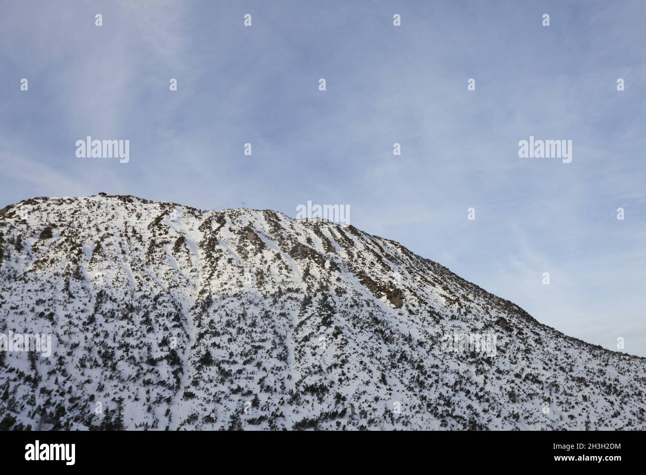 Herzogstand mountain in Bavaria on a winter day Stock Photo