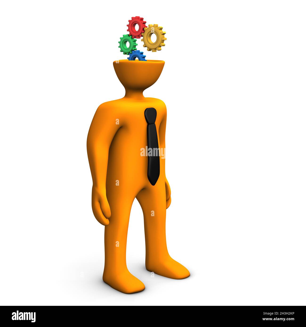 Gears In Head Stock Photo Alamy