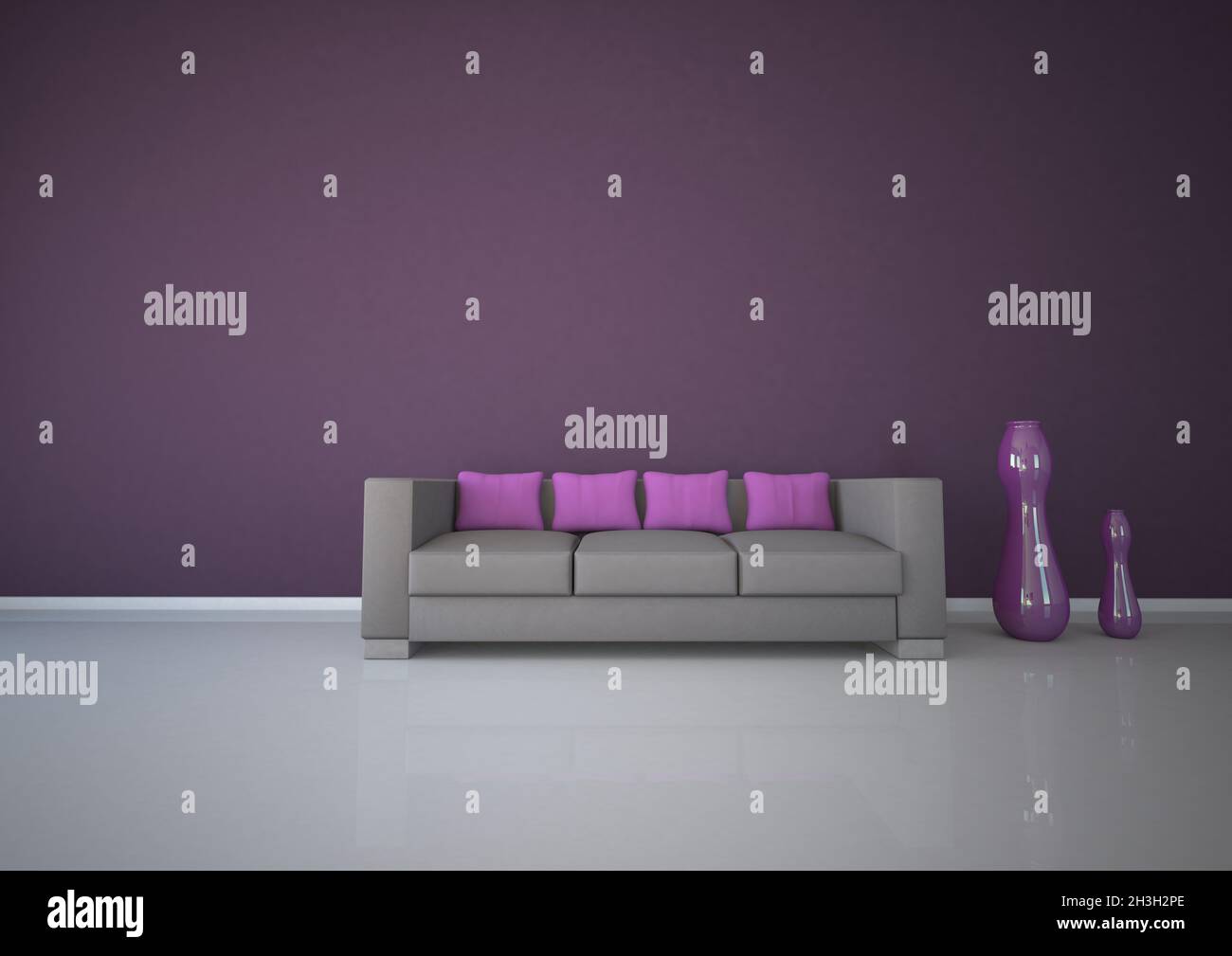 Purple Interior Design Stock Photo - Alamy