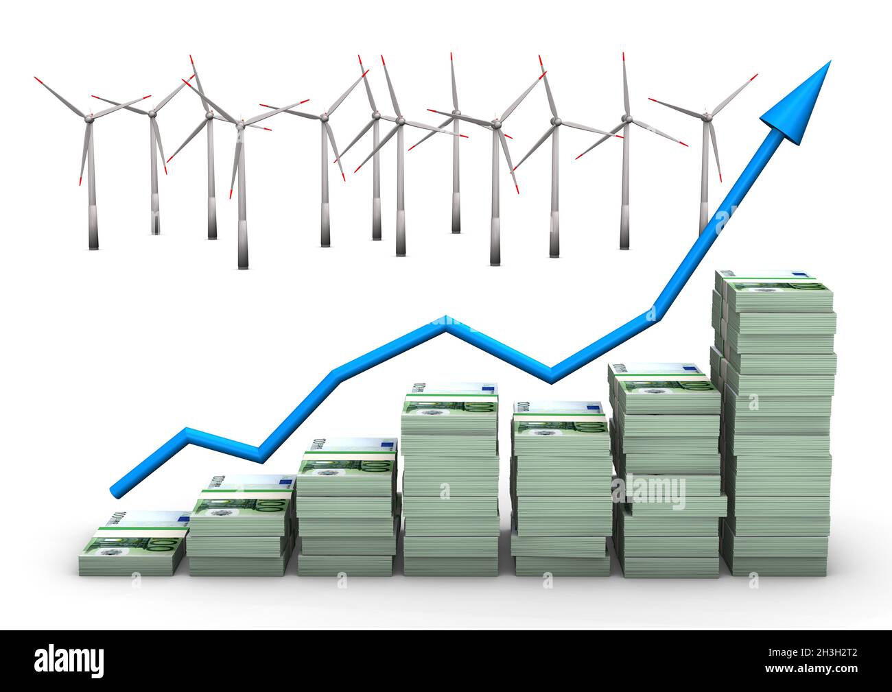 Money Chart Wind Turbines Stock Photo Alamy