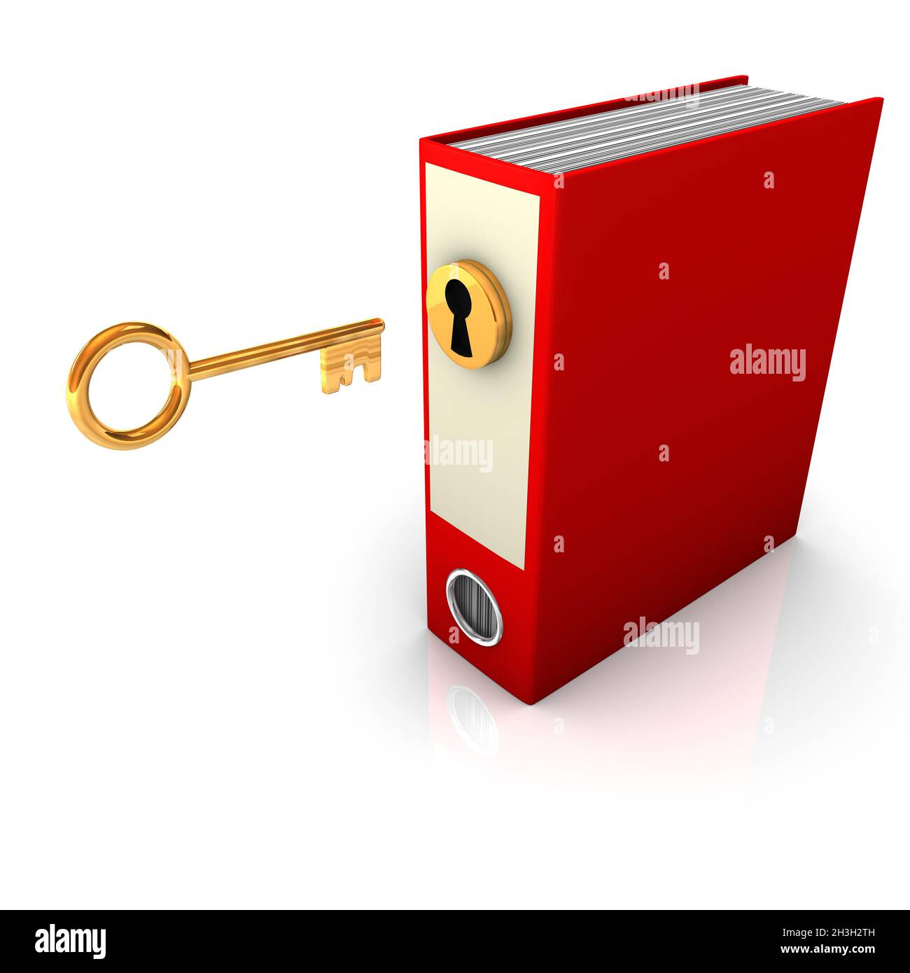 Red Folder Golden Key Stock Photo - Alamy