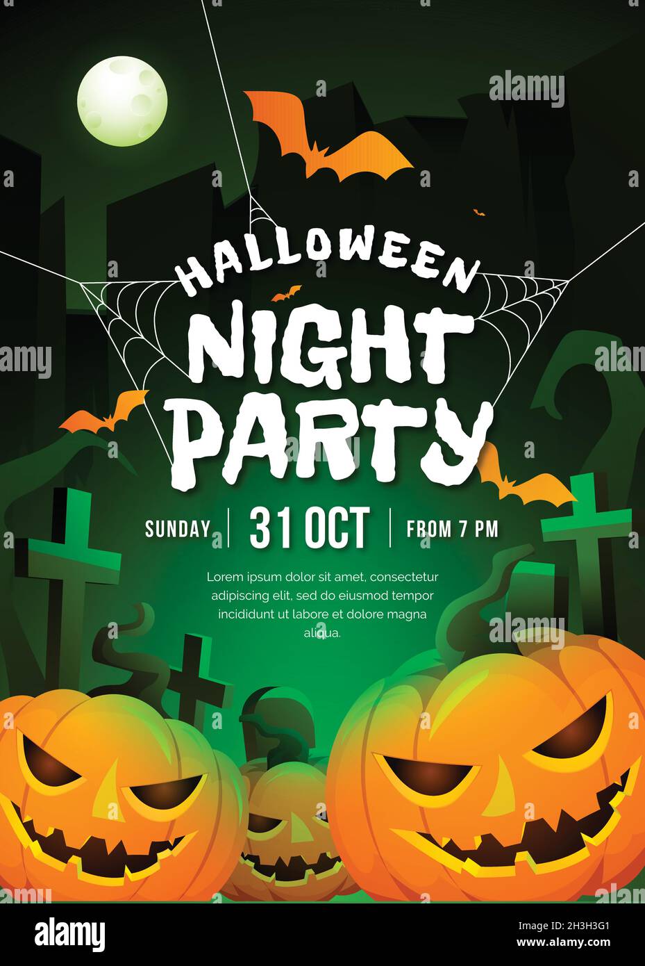 gradient halloween party vertical poster template vector design ...