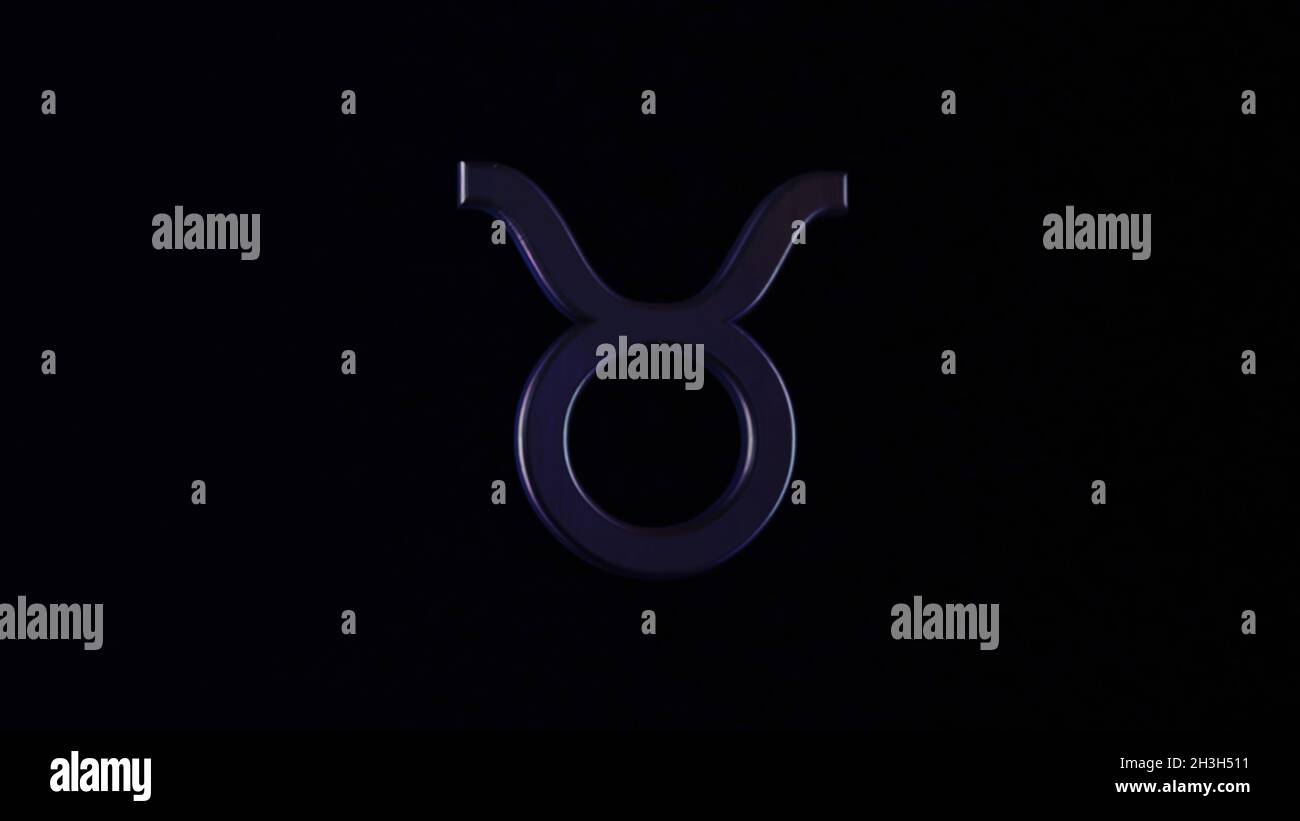Taurus Sign Animation Zodiac symbol or Taurus sign. Animation. 3D zodiac sign on black ...