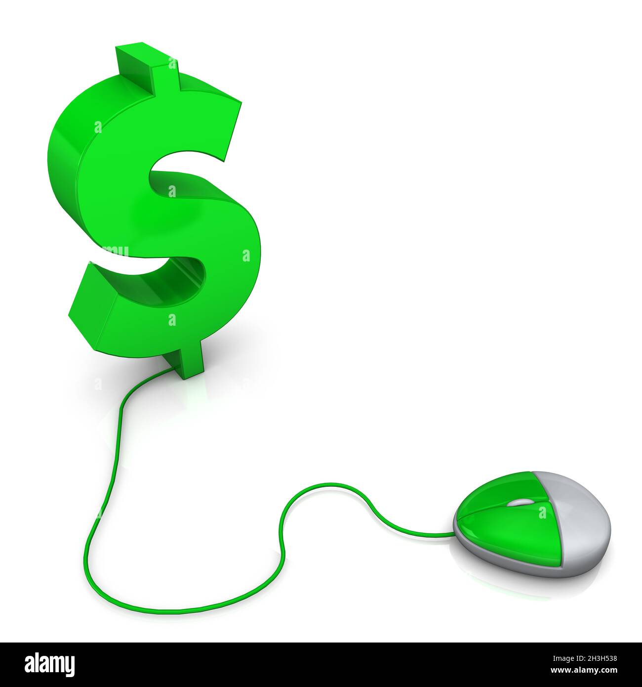 Mouse Green Dollar Stock Photo