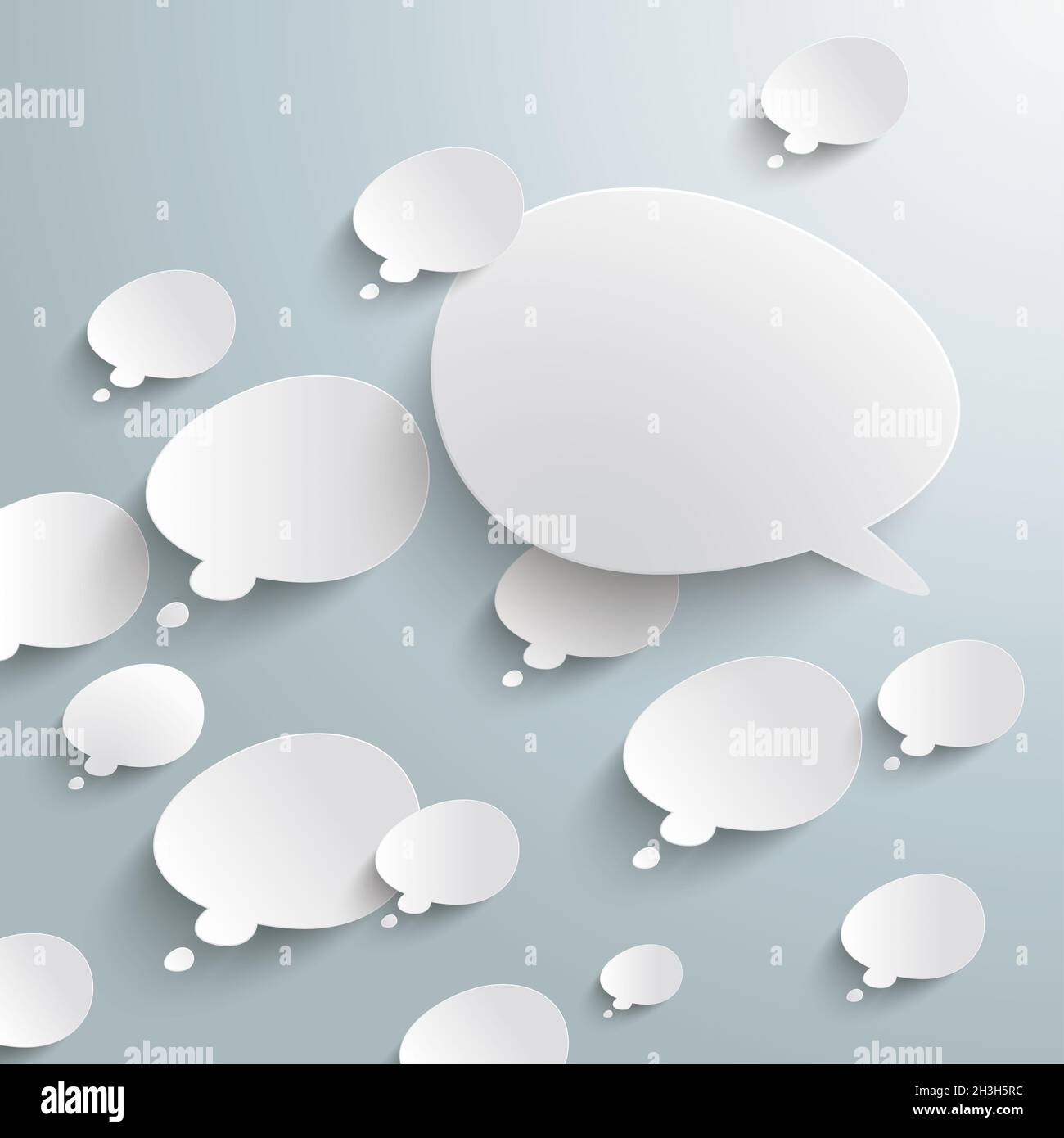 Bevel Speech And Thought Bubbles Opposing View Stock Photo