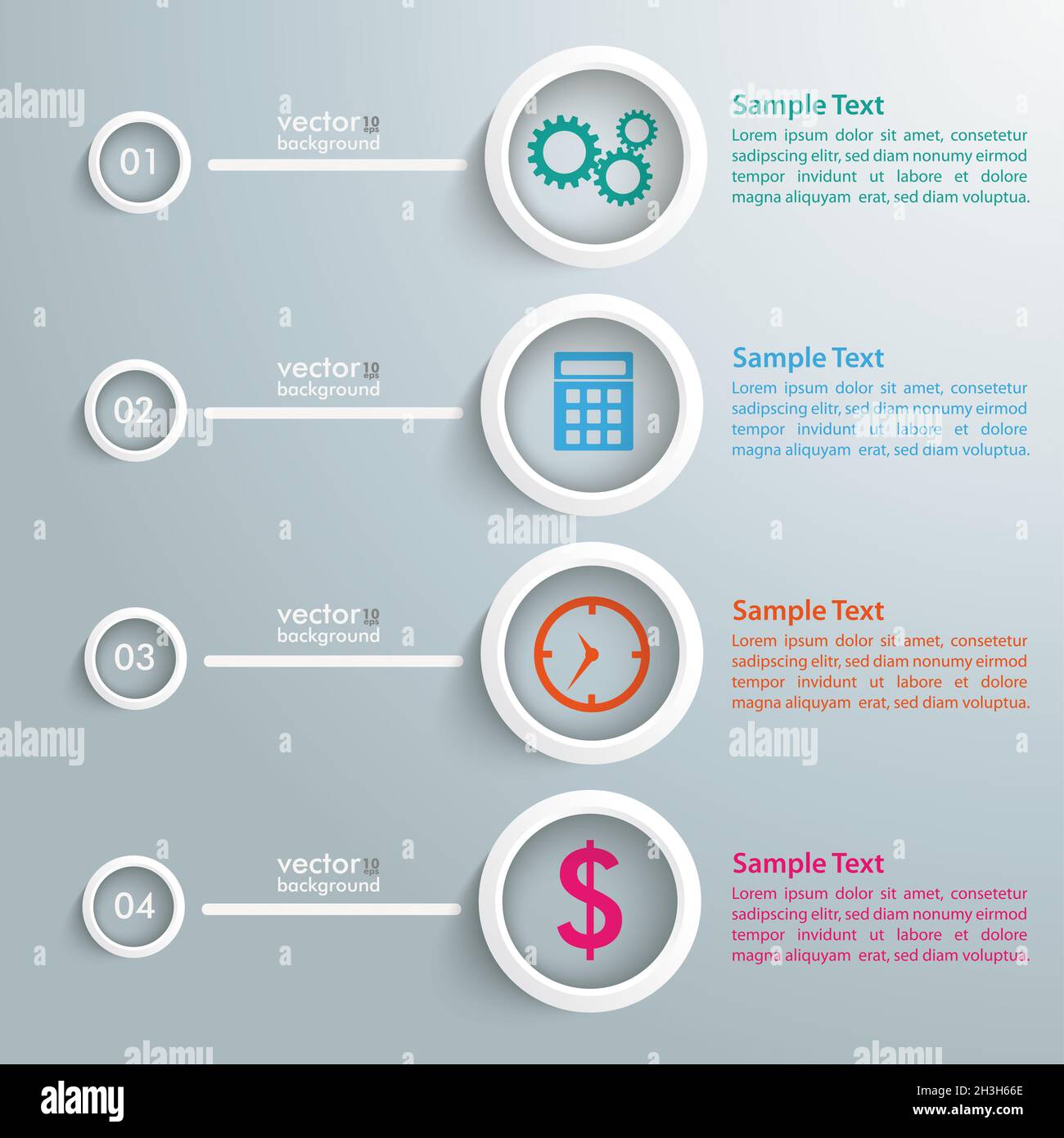 Four White Rings Banners Infographic Stock Photo - Alamy