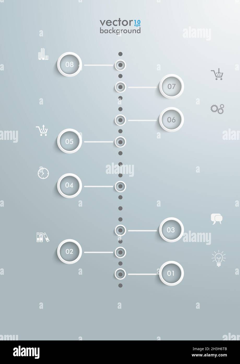 White Circles Timeline Infographic Stock Photo