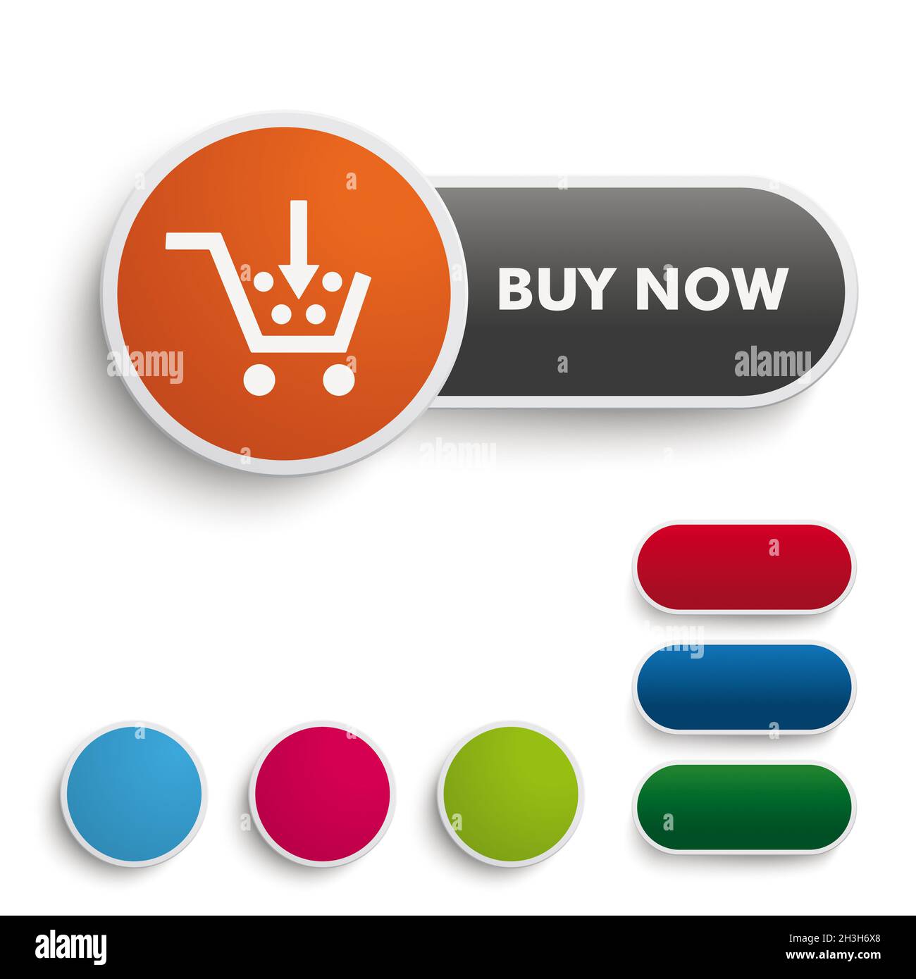 Buy It Now Button Engl Black Orange PiAd Stock Photo