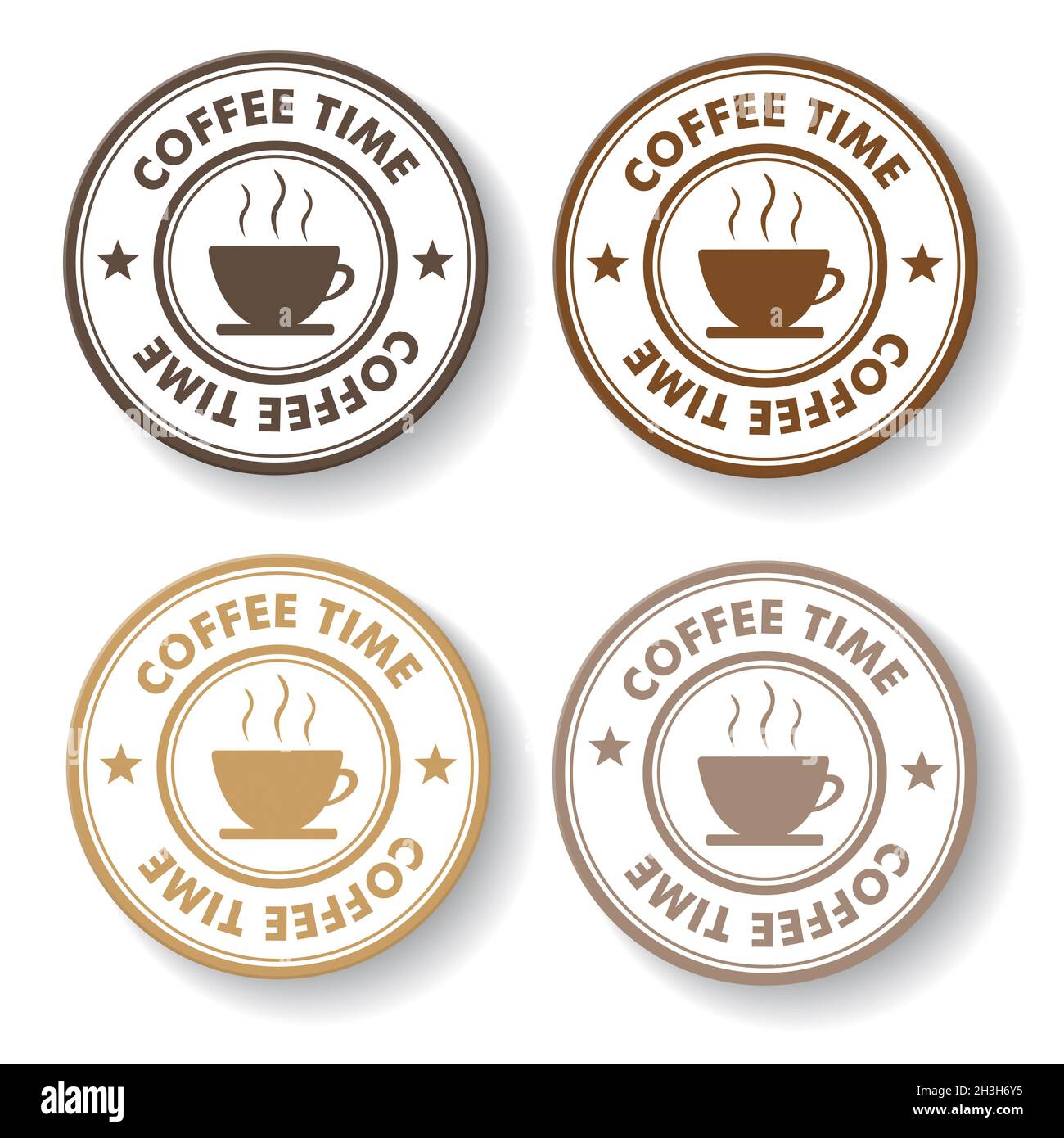 Coffee Time Stamp Labels Stock Photo - Alamy