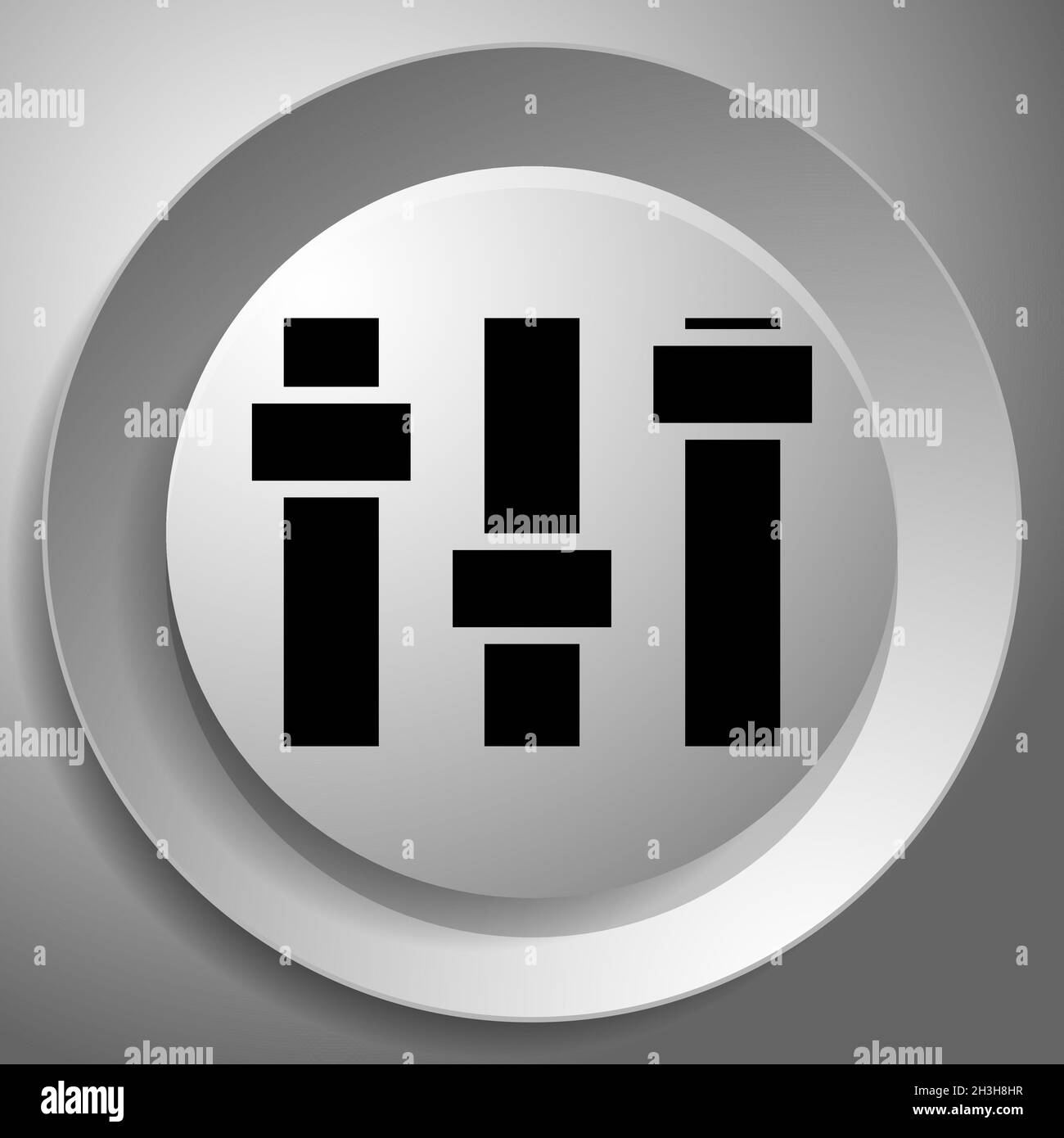 Adjuster, slider, tuner, fader bars with levers, knobs - stock vector illustration, clip-art graphics Stock Vector