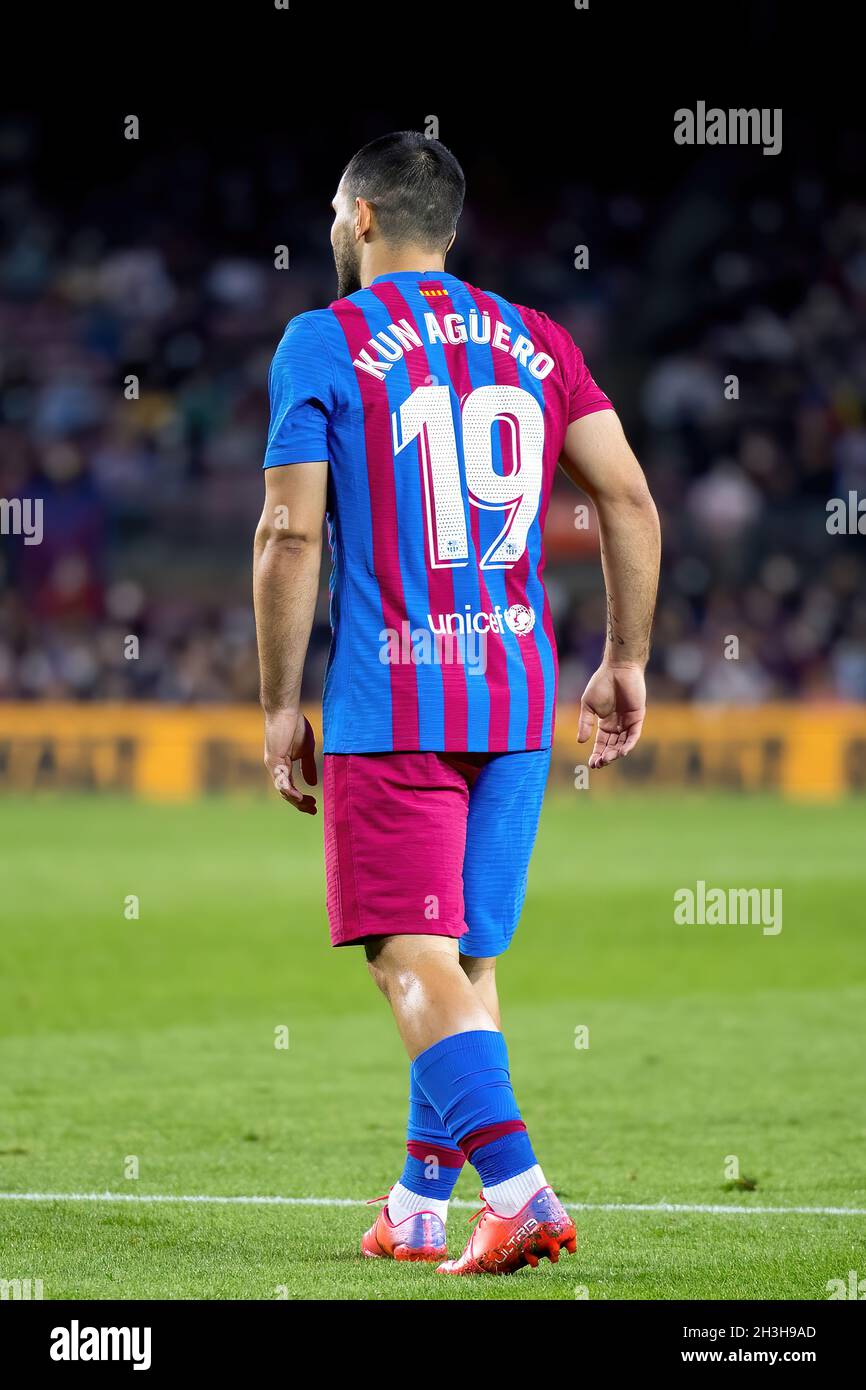 BARCELONA - OCT 17: Sergio Kun Aguero in action during the La Liga ...
