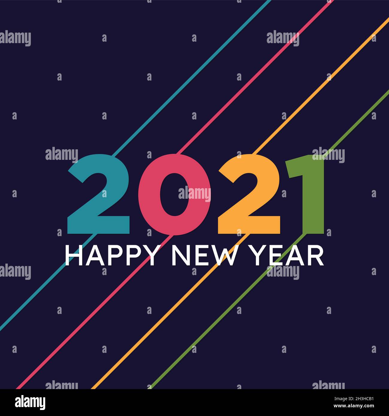 Collection of 2021 Happy New Year signs symbols. Vector illustration ...