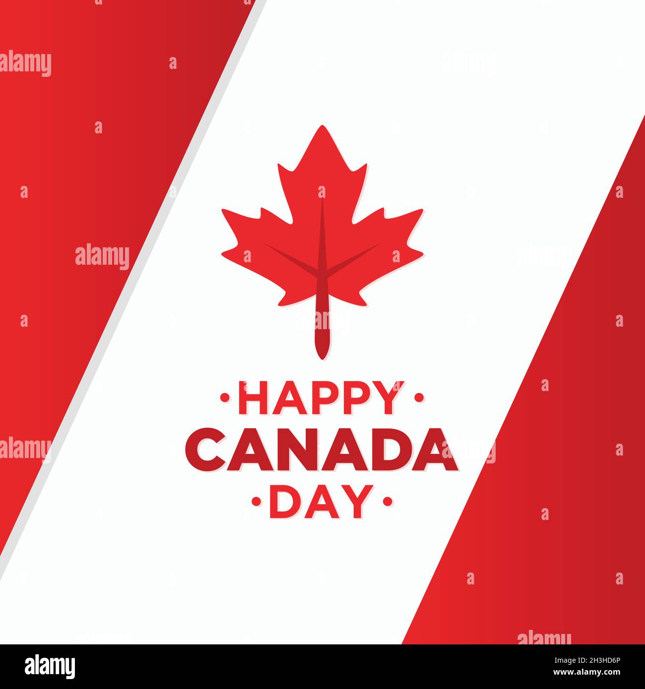 Happy Canada day background with red maple leaf vector image. Vector illustration EPS.8 EPS.10 Stock Vector