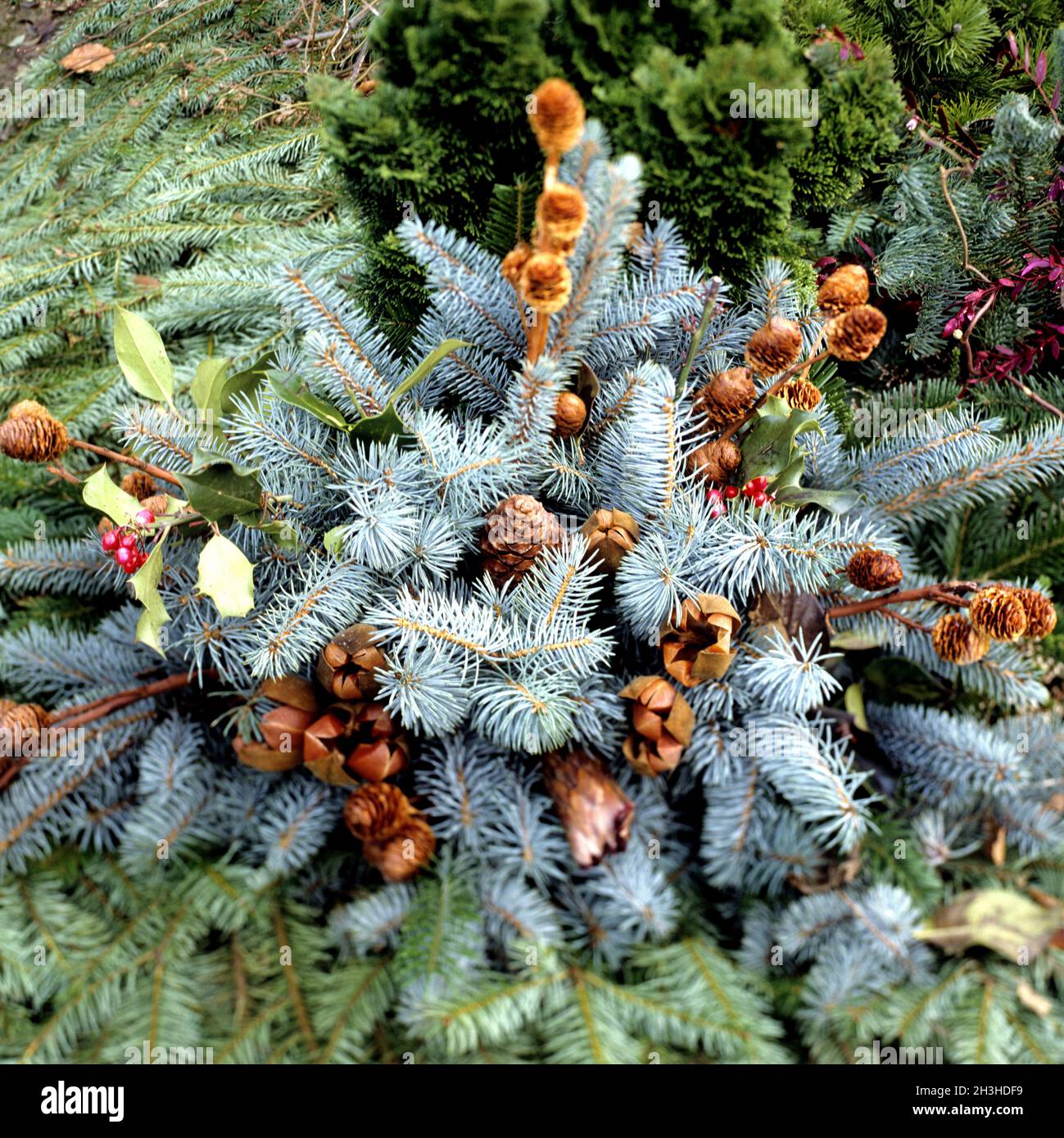 Grave arrangement Stock Photo