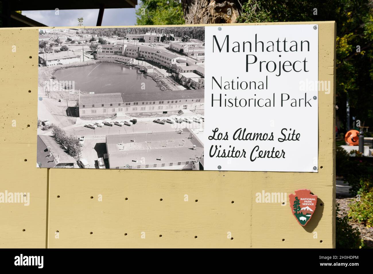 Manhattan Project National Historical Park sign at Los Alamos Site