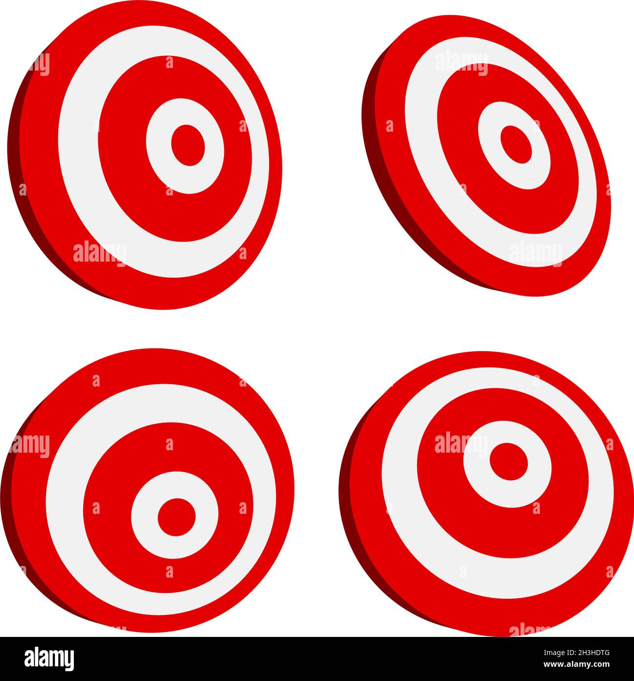 Red target, bulls eye icon - stock vector illustration, clip-art graphics Stock Vector