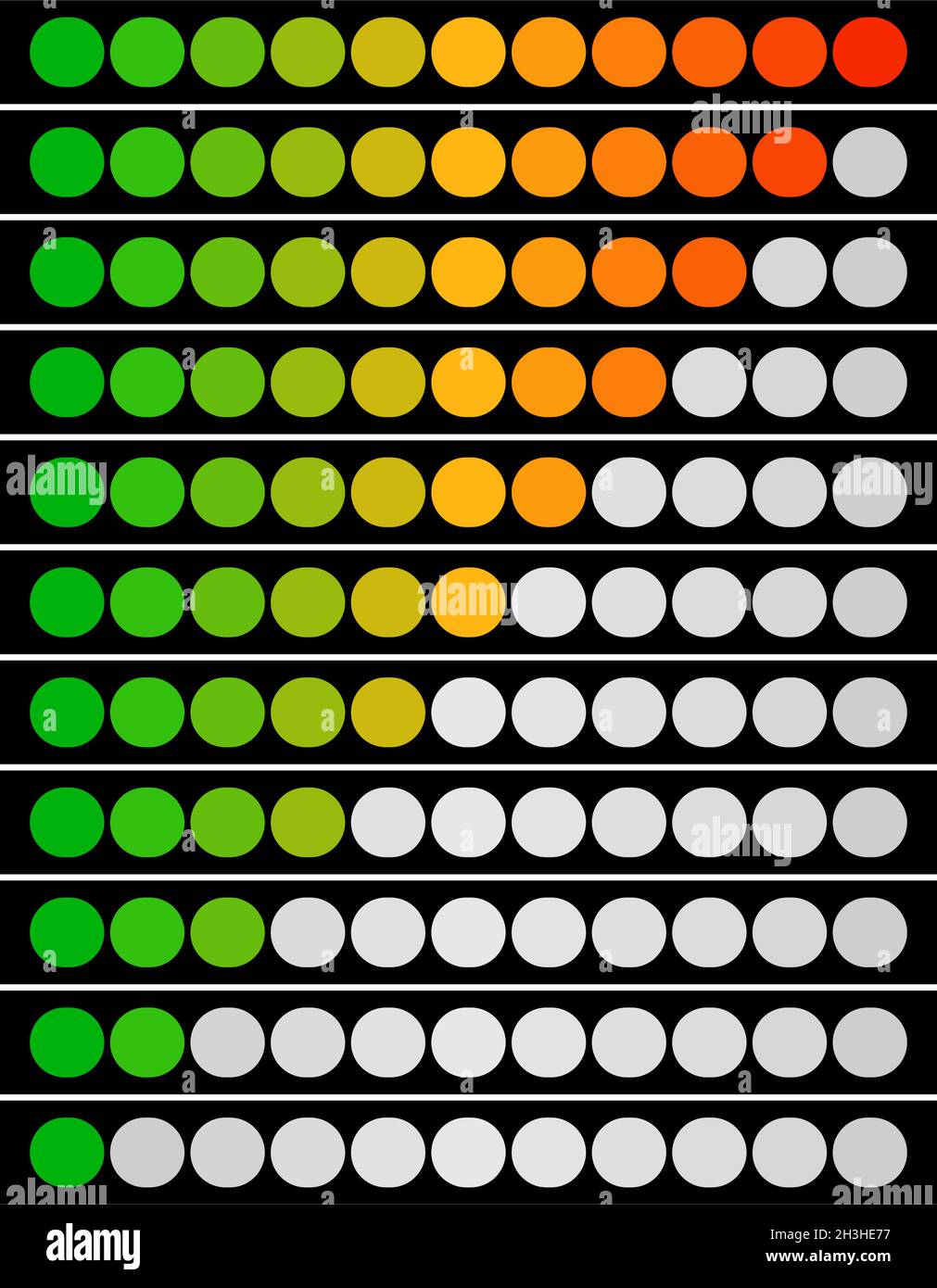 Progress, loading bars. Steps, phases, downloading loader bars stock