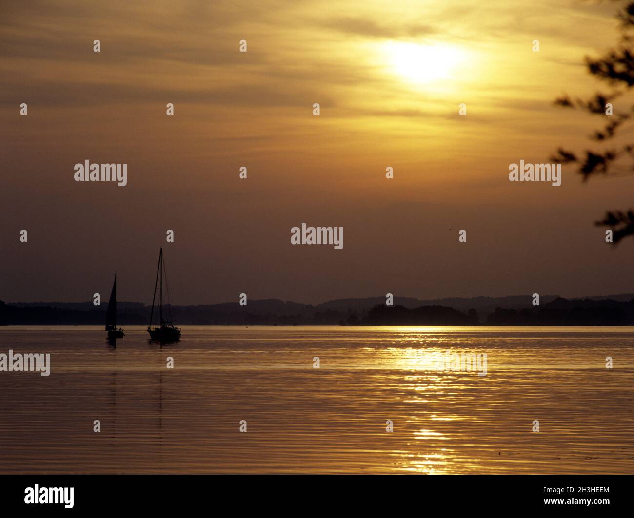 Evening atmosphere, Chiemsee Stock Photo