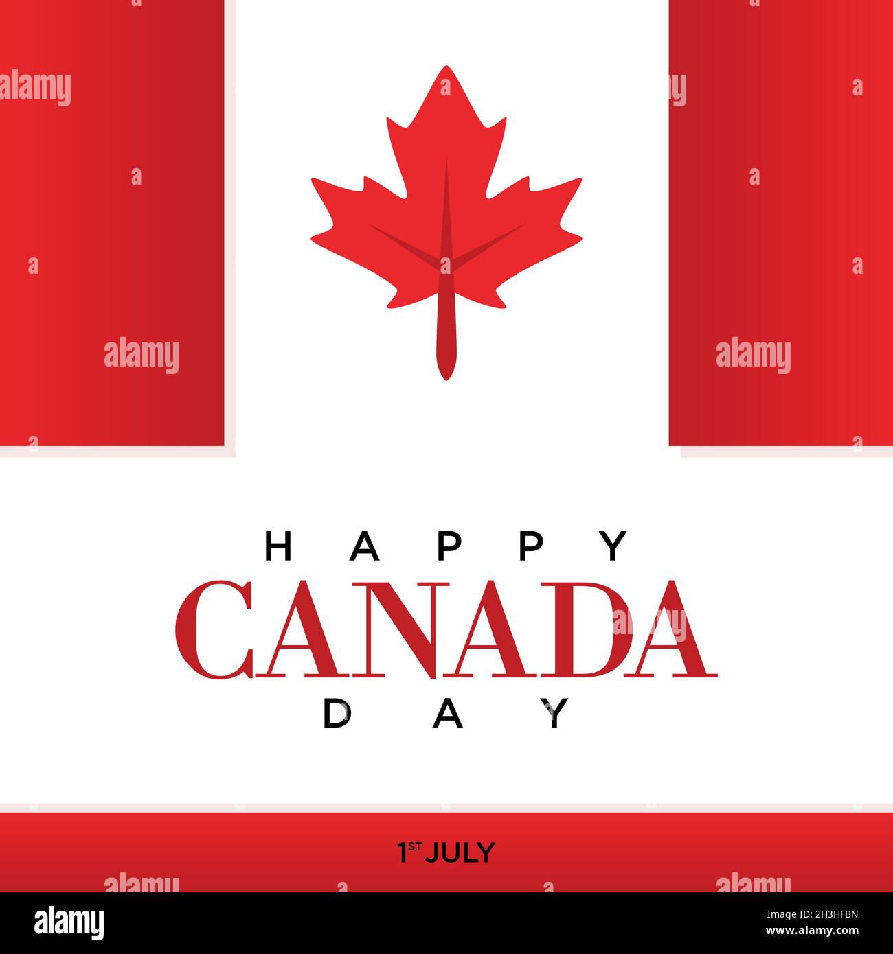 Happy Canada day letter with red maple leaf vector image. Vector illustration EPS.8 EPS.10 Stock Vector