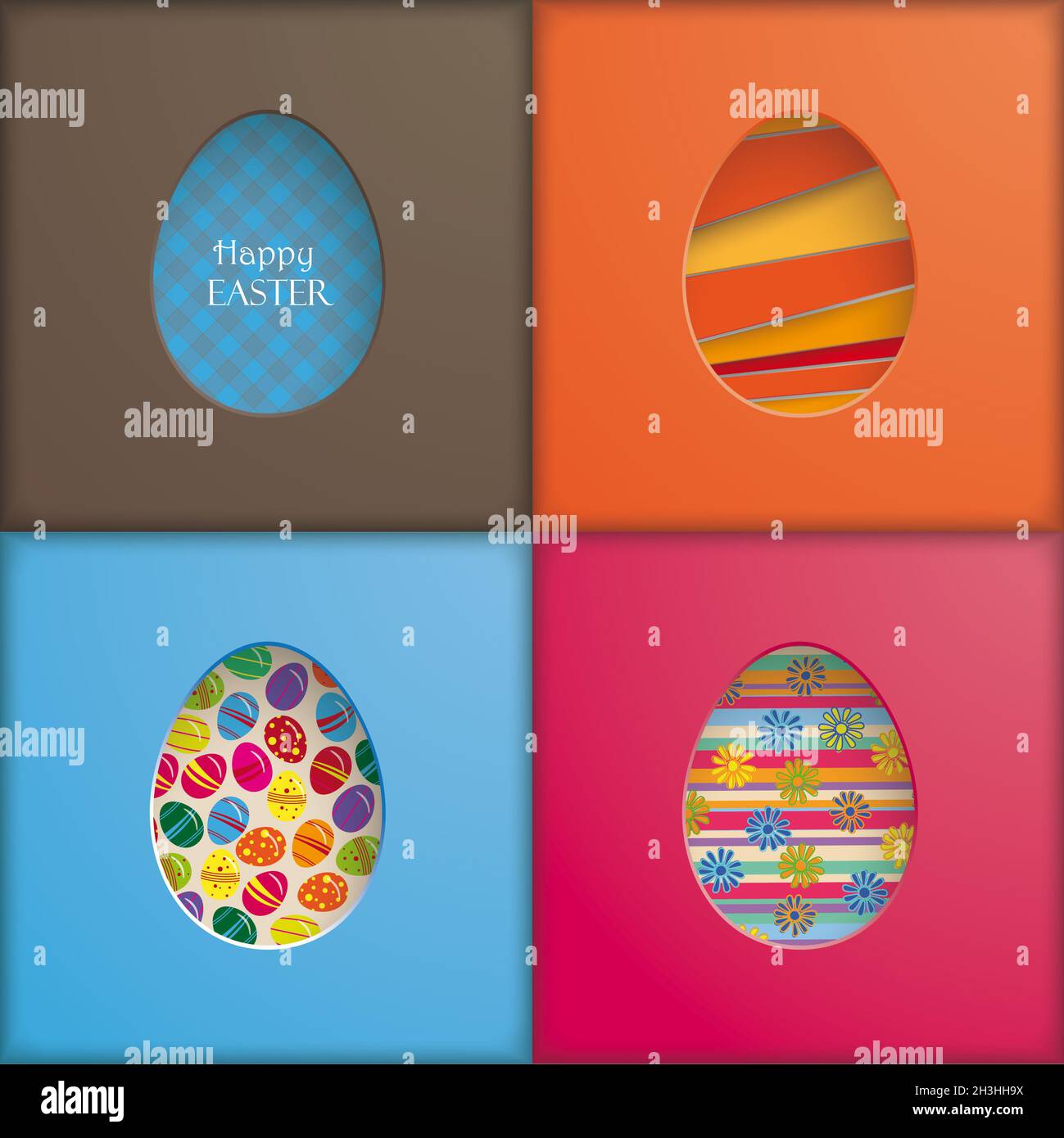 4 Easter Eggs Holes Stock Photo Alamy