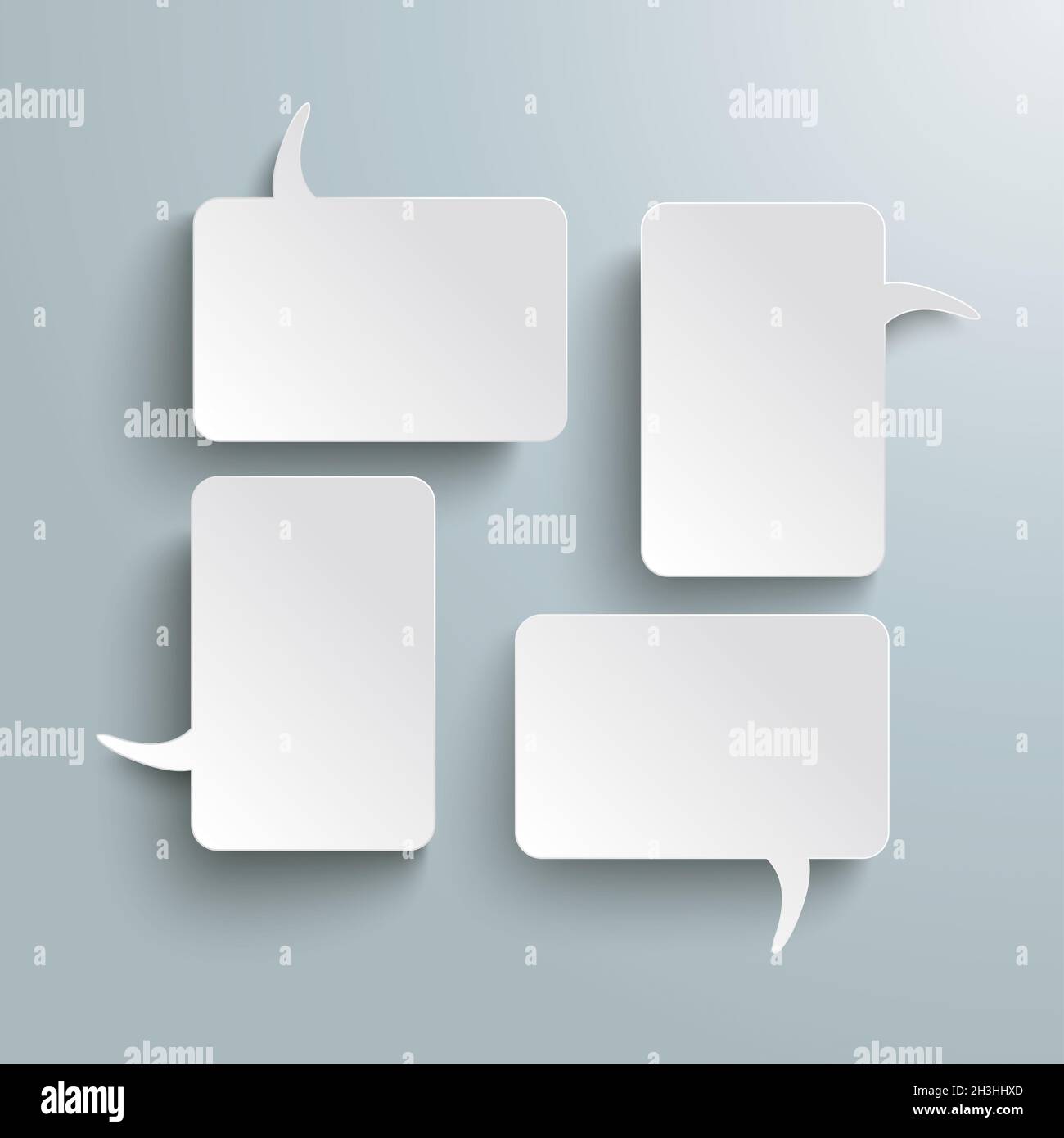 4 Rectangle Speech Bubbles PiAd Stock Photo - Alamy