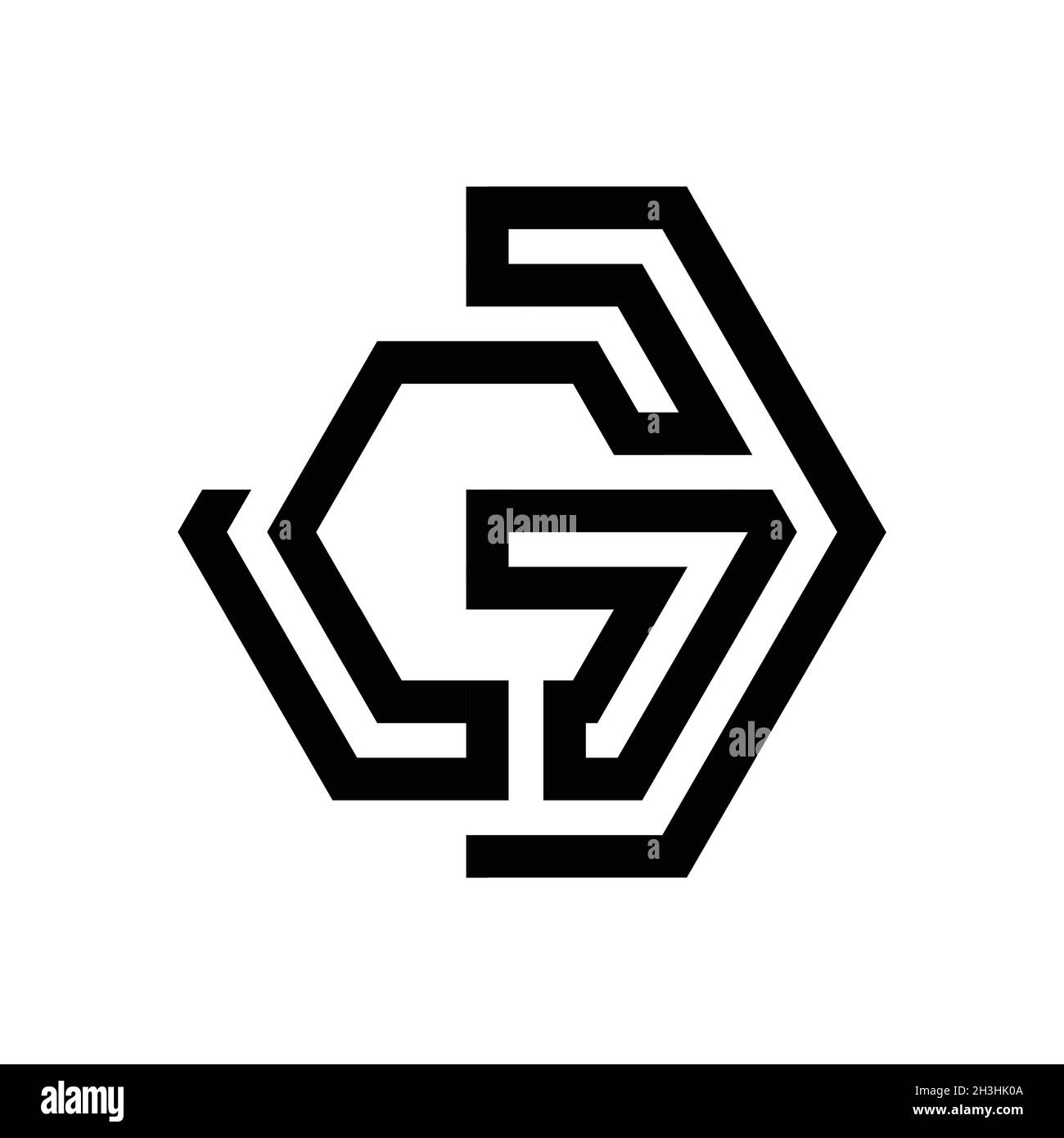 Letter G shaped labyrinth on the white background for your best business symbol. Vector illustration EPS.8 EPS.10 Stock Vector