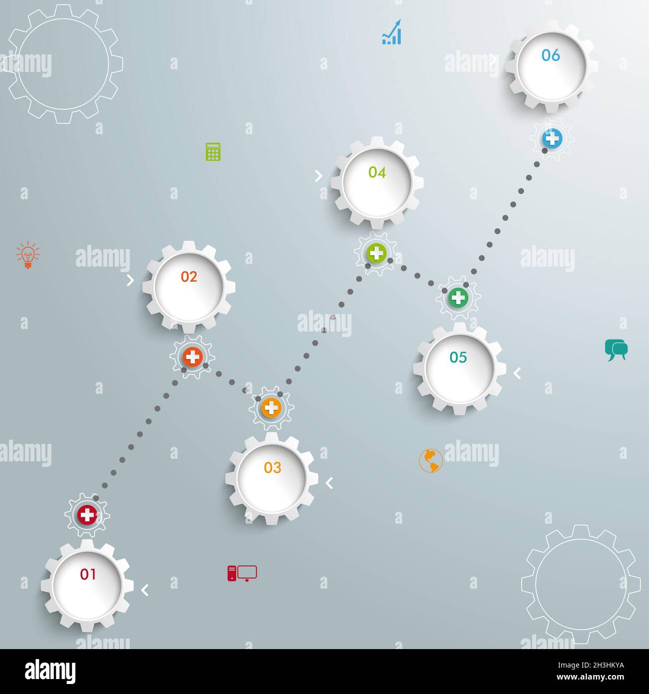 Timeline Successful Chart Gears PiAd Stock Photo Alamy