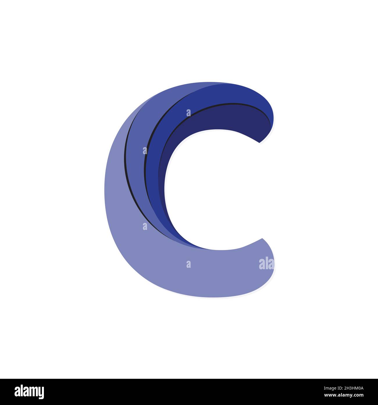 Colorful design letter C vector image for element design. Vector illustration EPS.8 EPS.10 Stock Vector