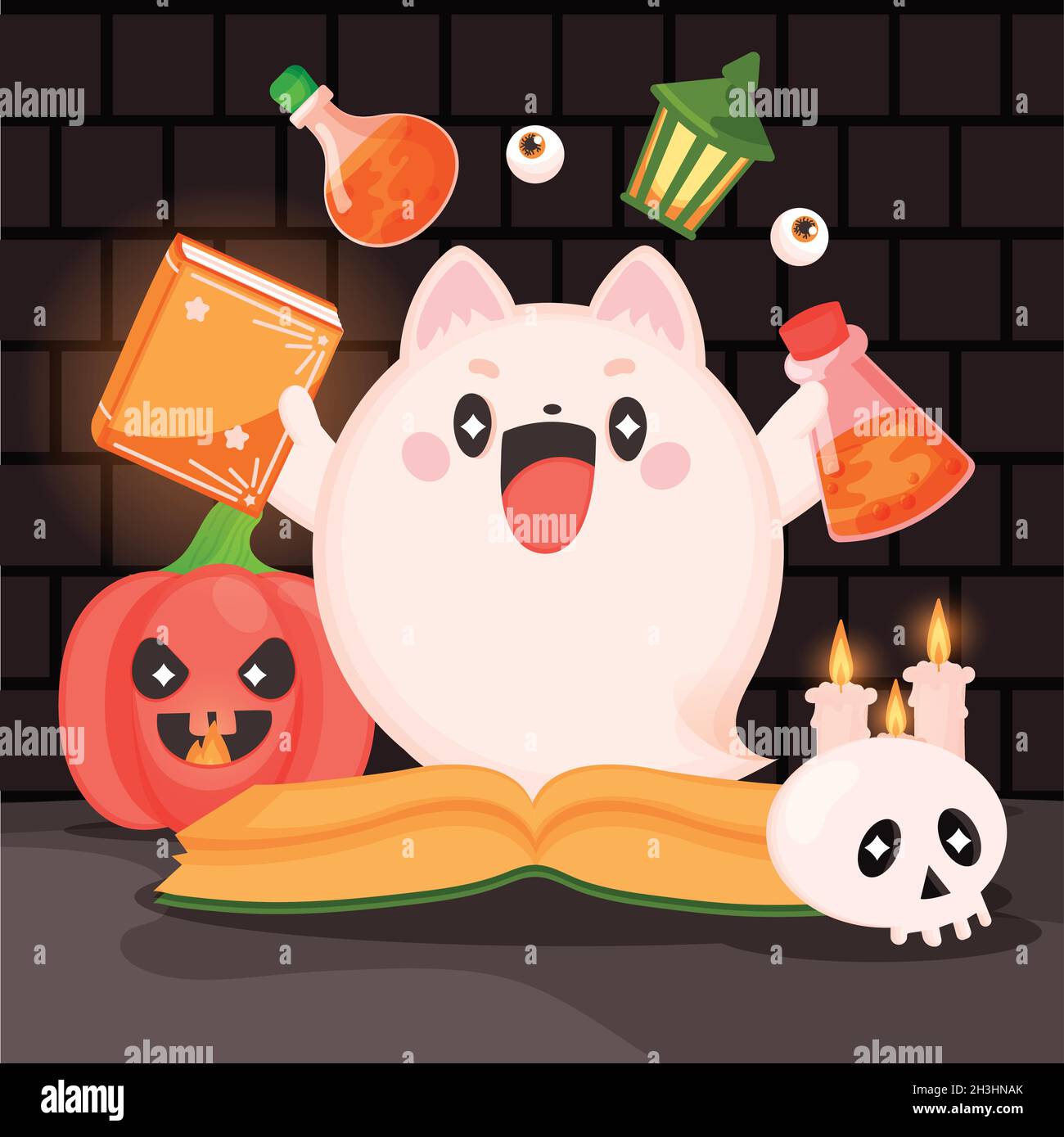 Halloween ghost floating graveyard hi-res stock photography and images ...