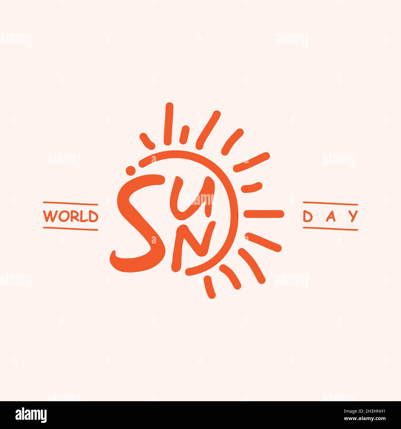 Emblem design letter World Sun Day for background or greeting card. Vector illustration EPS.8 EPS.10 Stock Vector