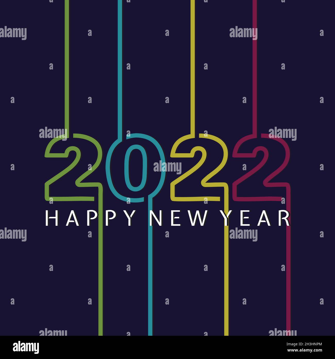 Colorful design 2022 Happy New Year banner for your seasonal holidays.  Design background 2022. Vector illustration   Stock Vector Image  & Art - Alamy