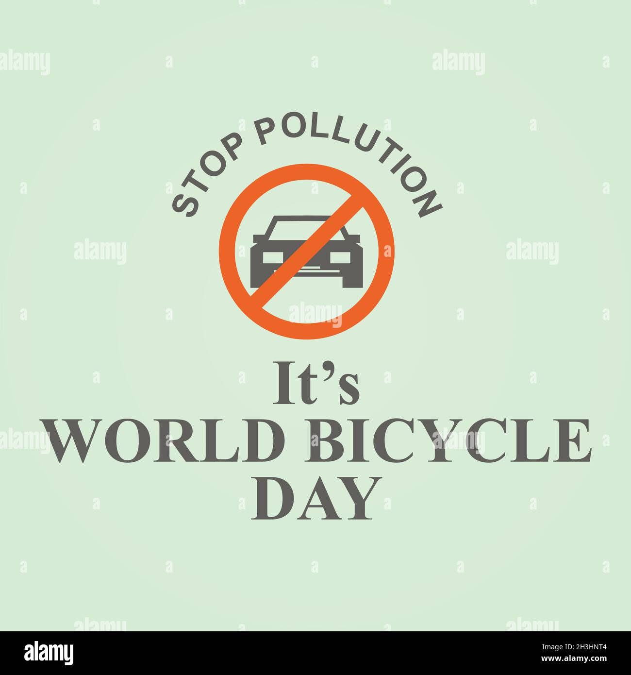 Stop pollution letter for World Bicycle Day on June 3. Bicycle as a