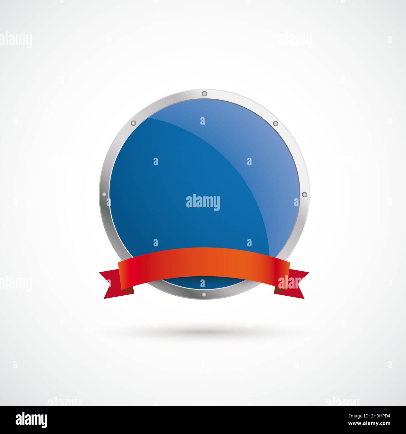 Blue Silver Round Protection Shield Red Flag Stock Photo - Alamy