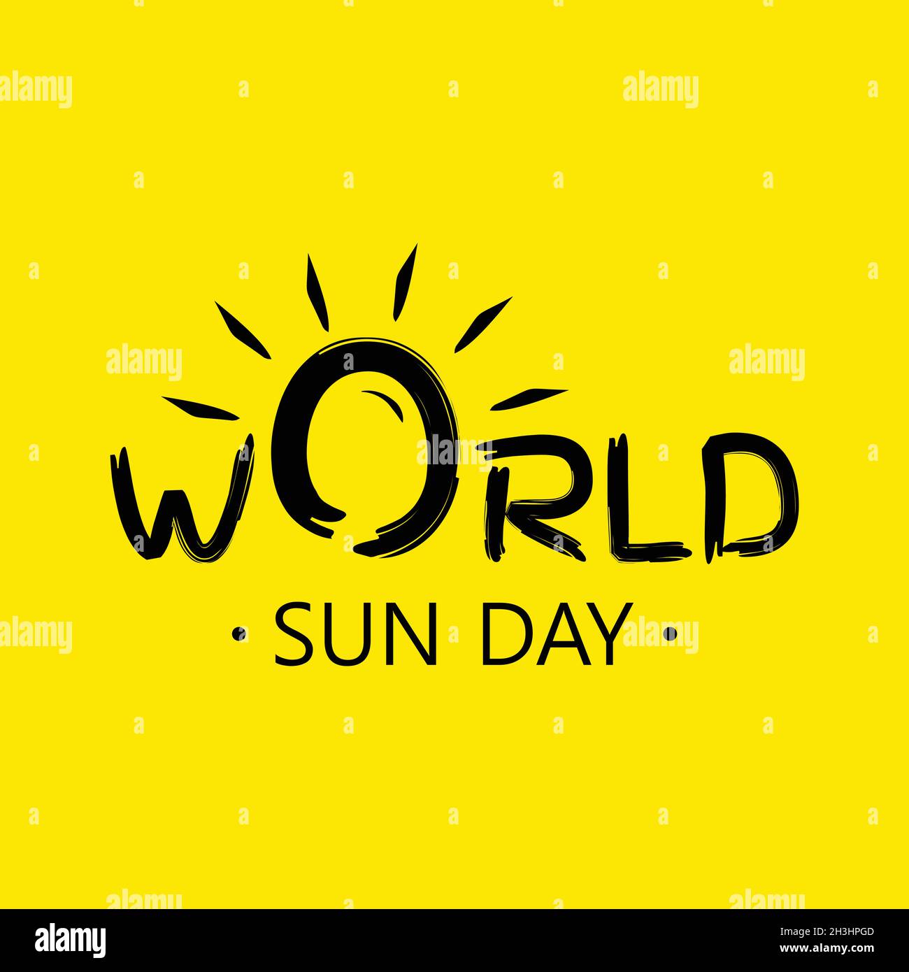 World Sun Day letter simple design for background or greeting card
