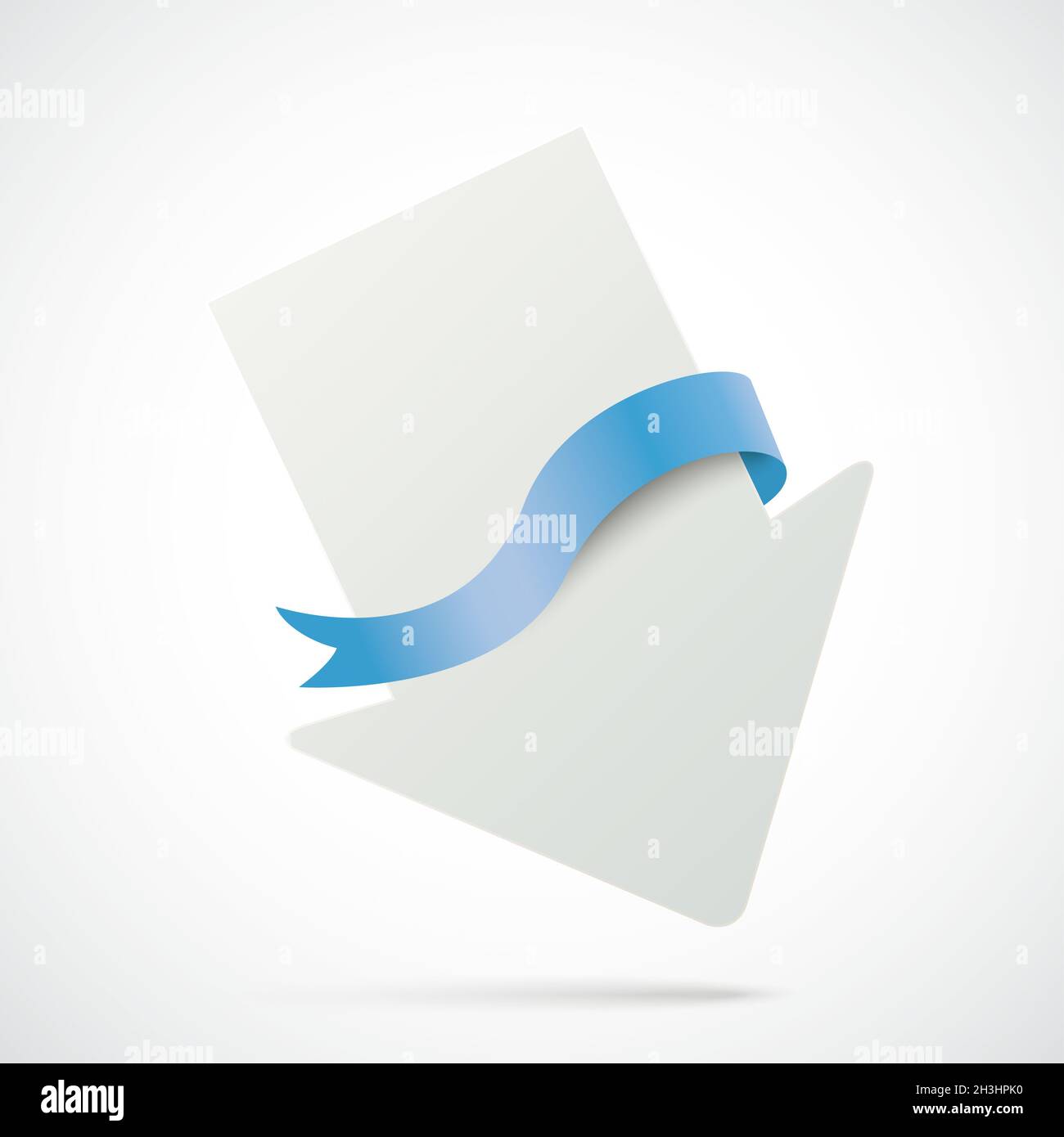 White Arrow Blue Flag Stock Photo
