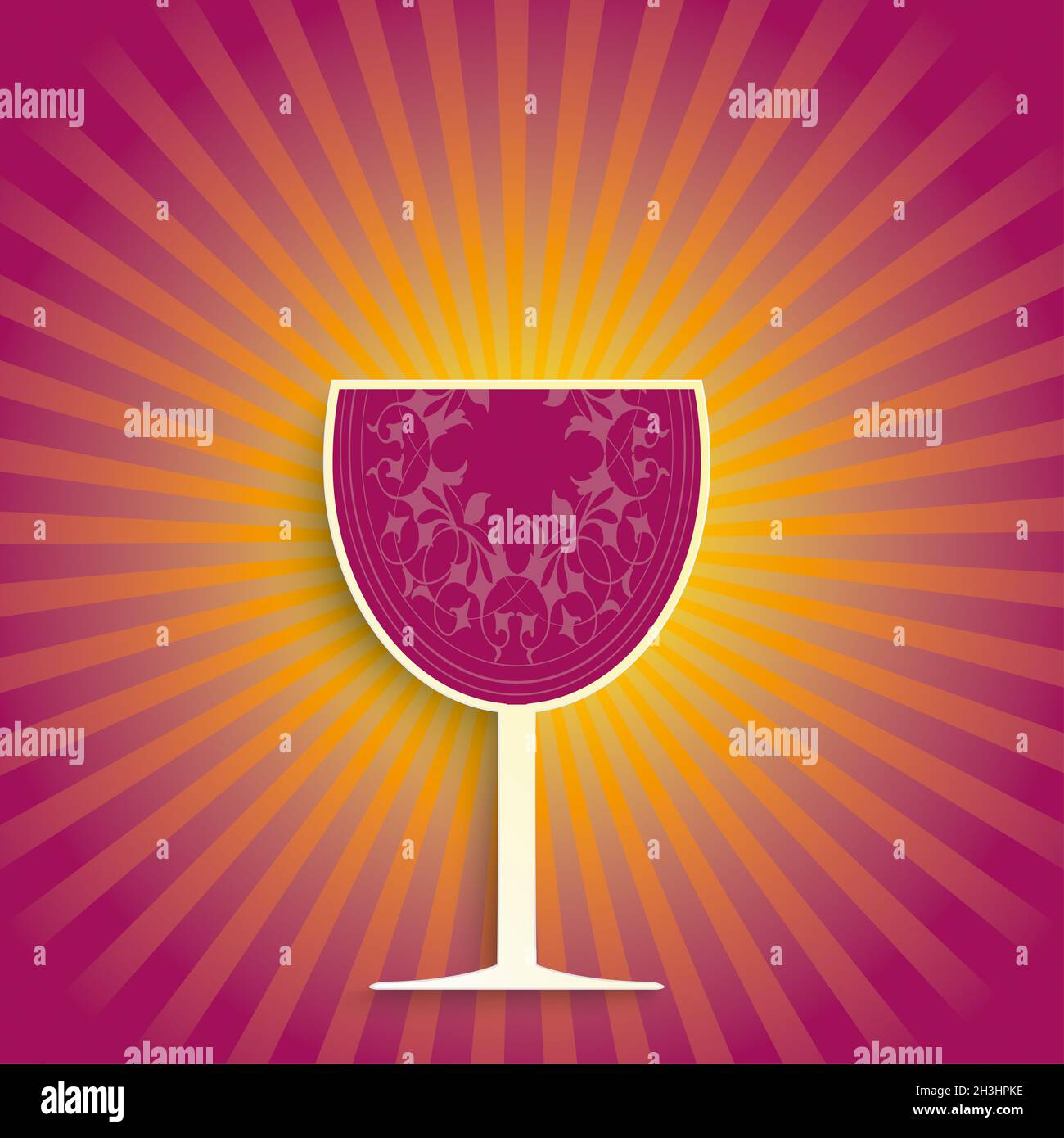 Wine Glass Retro Shine Stock Photo