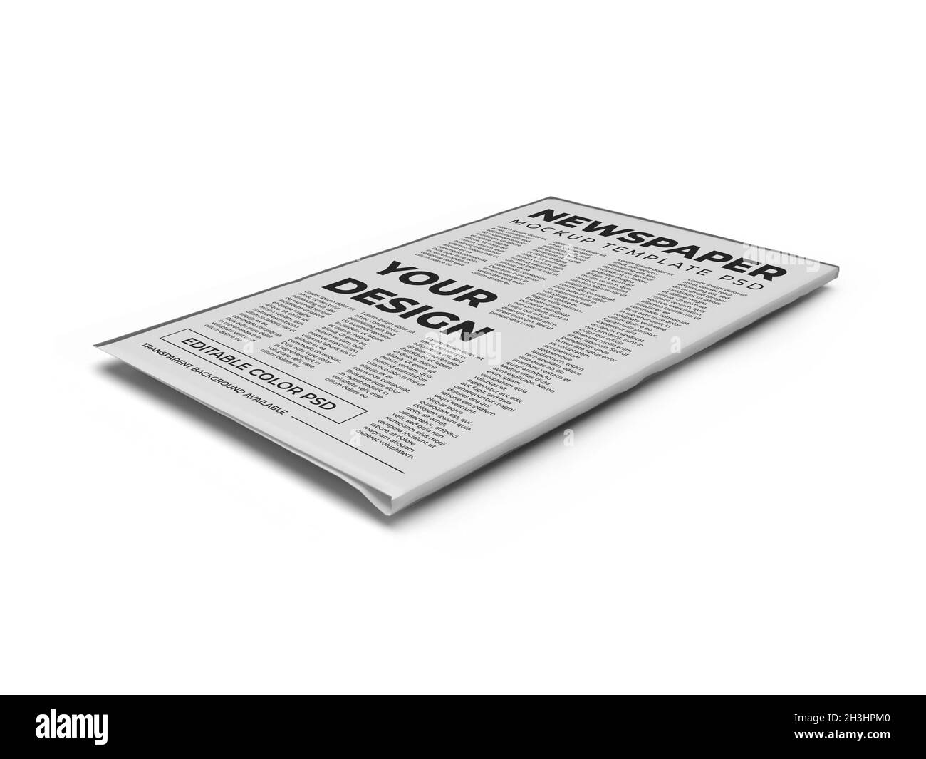 Newspaper 3D Illustration Mockup Scene on Isolated Background Stock ...