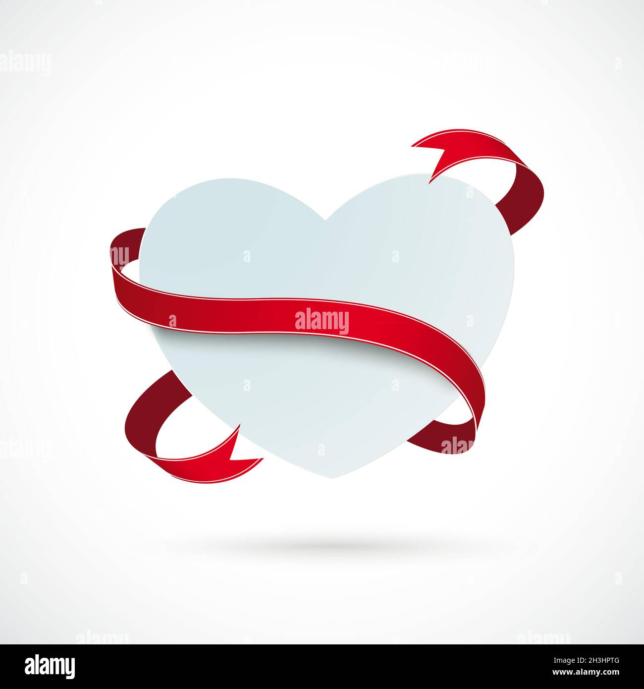 White Heart Red Flag Stock Photo - Alamy