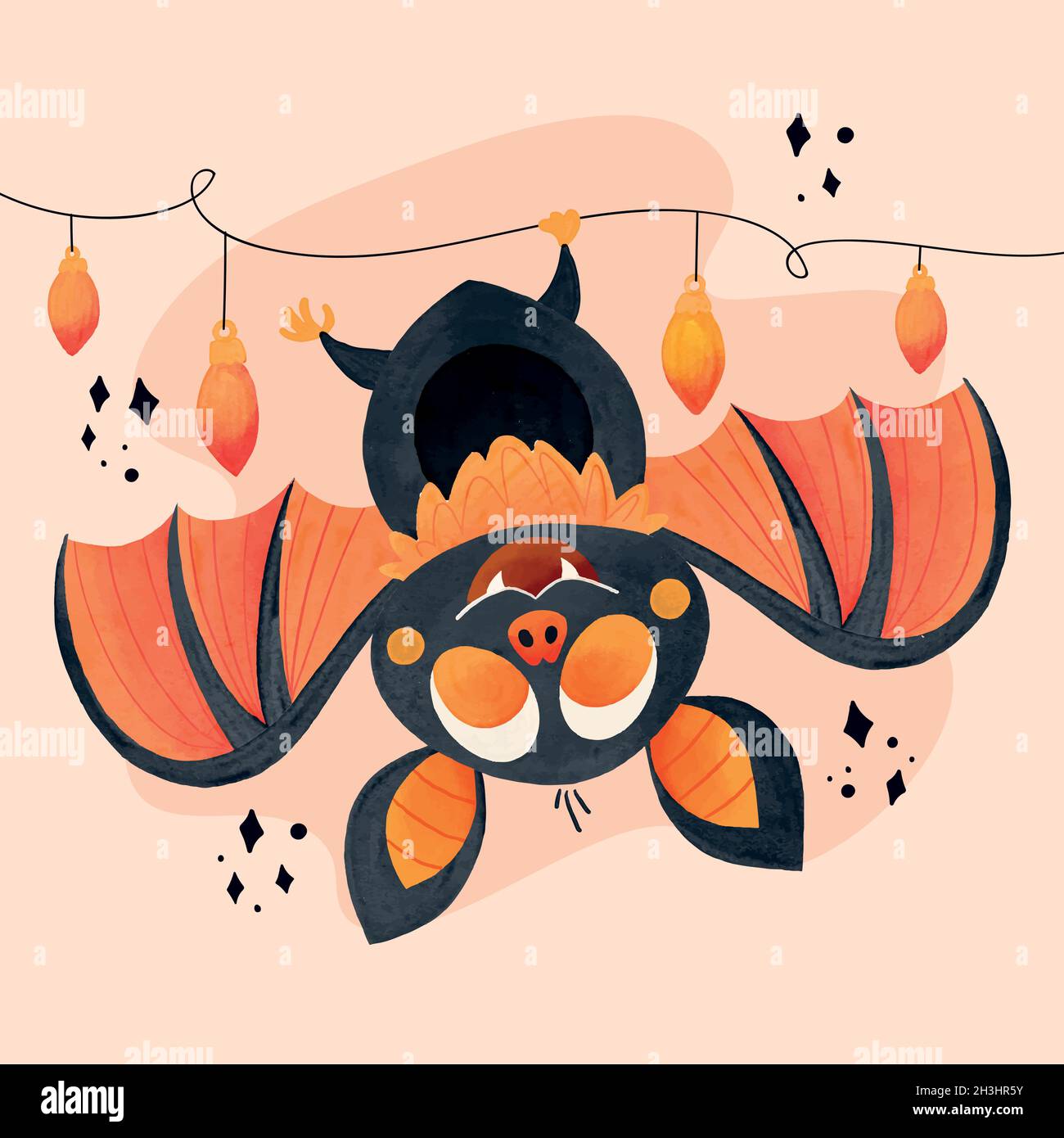 watercolor halloween bat vector design illustration Stock Vector Image ...